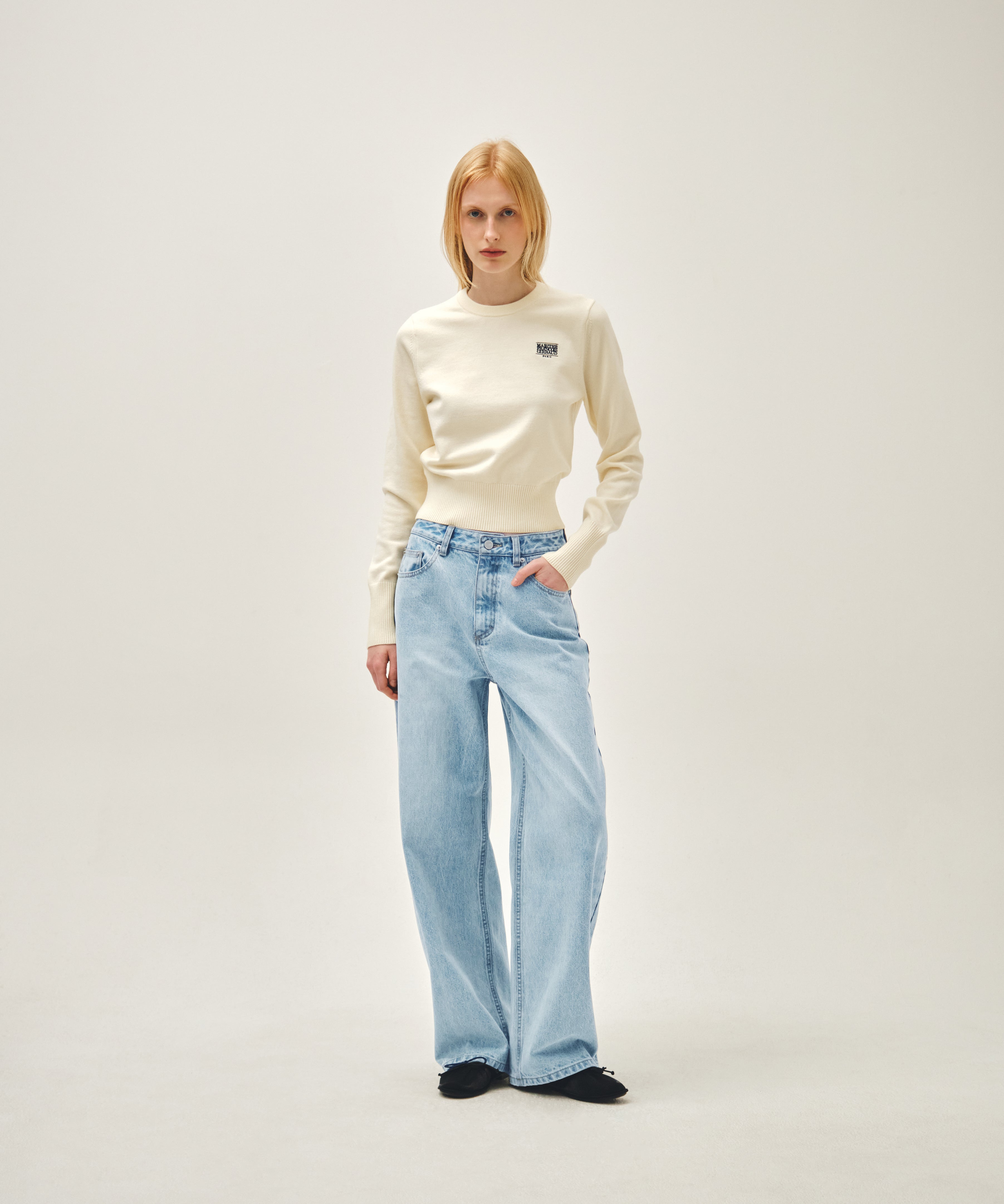 W CURVED DENIM PANTS