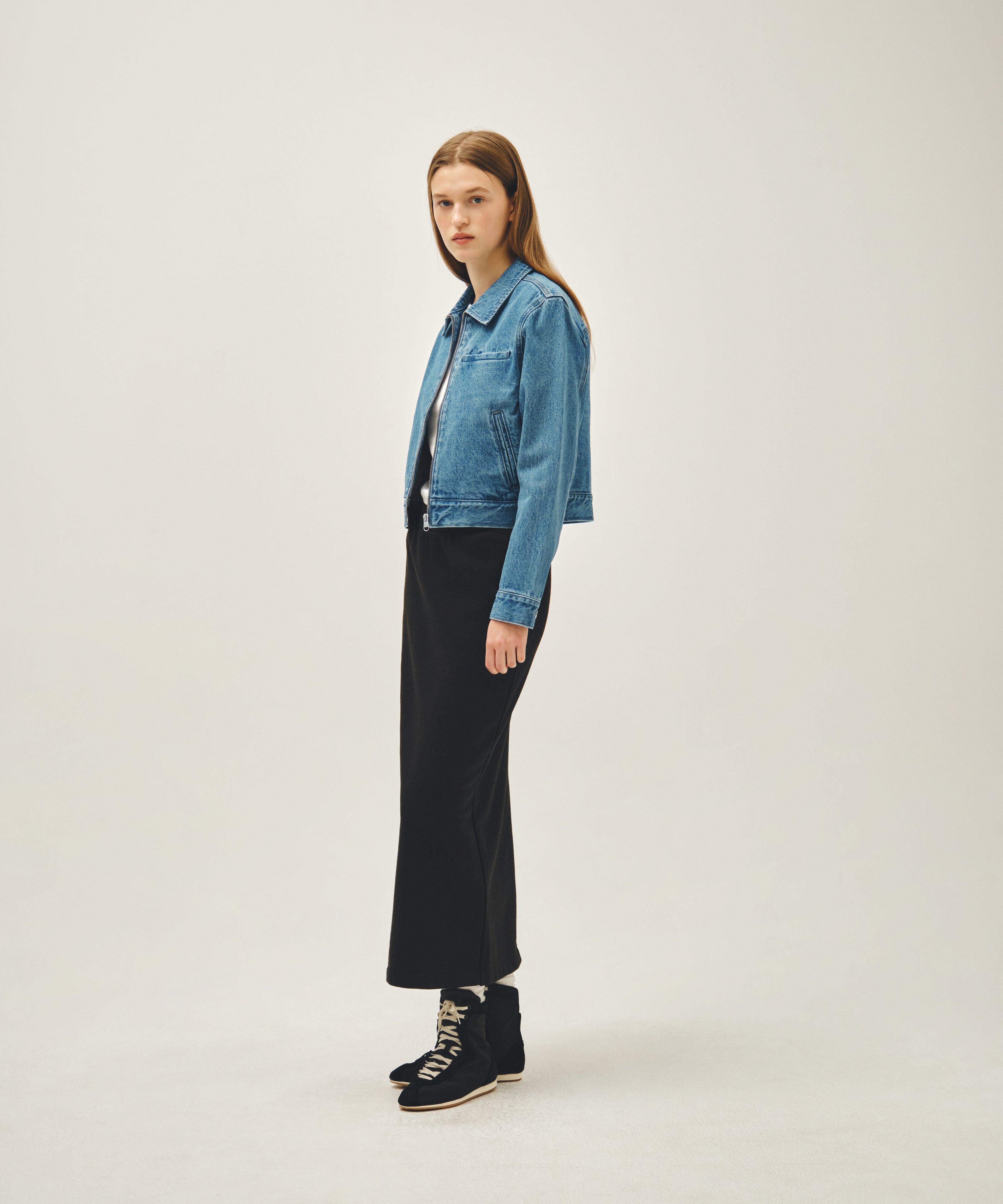 W CROP DENIM BLOUSON JACKET
