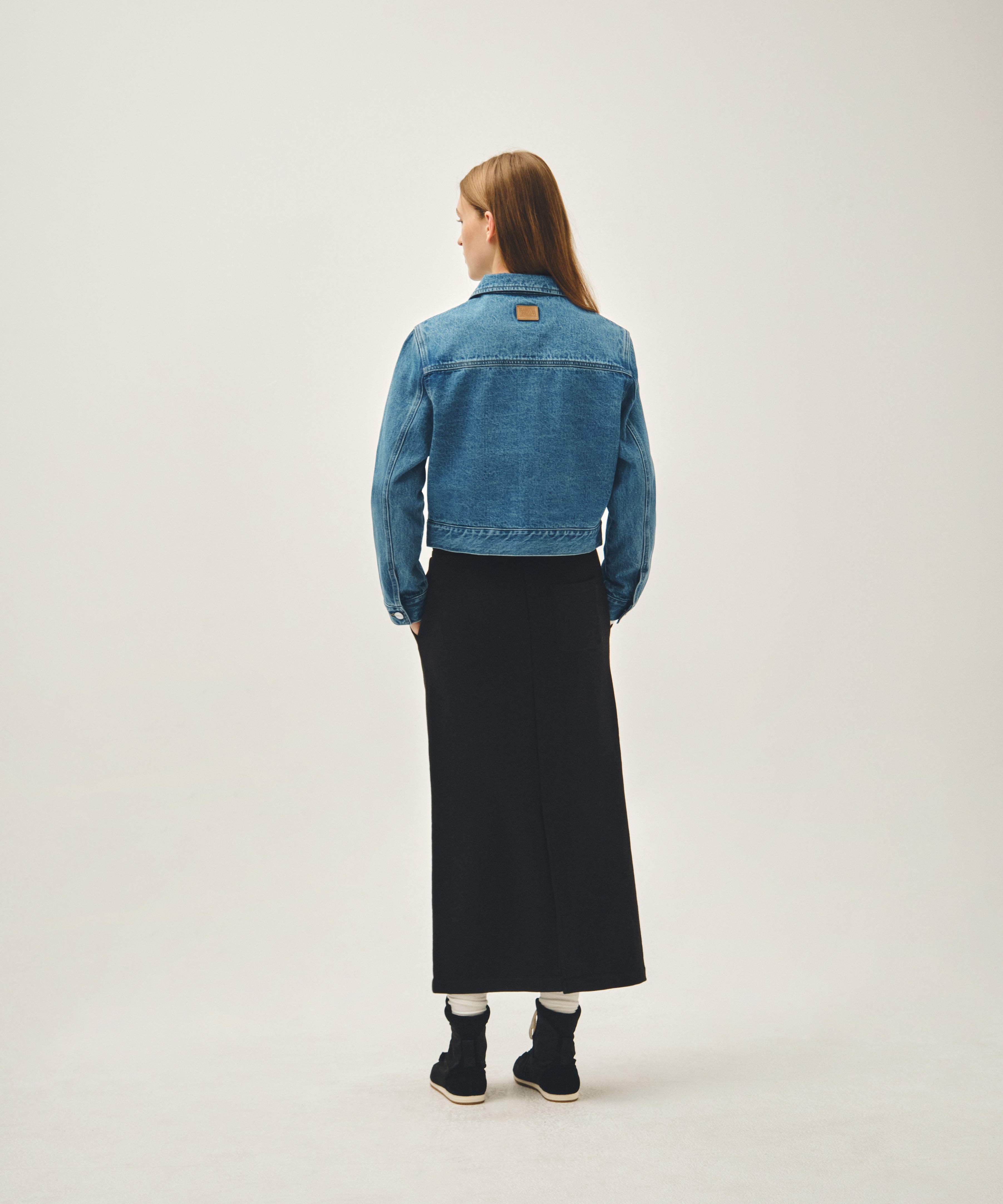 W CROP DENIM BLOUSON JACKET