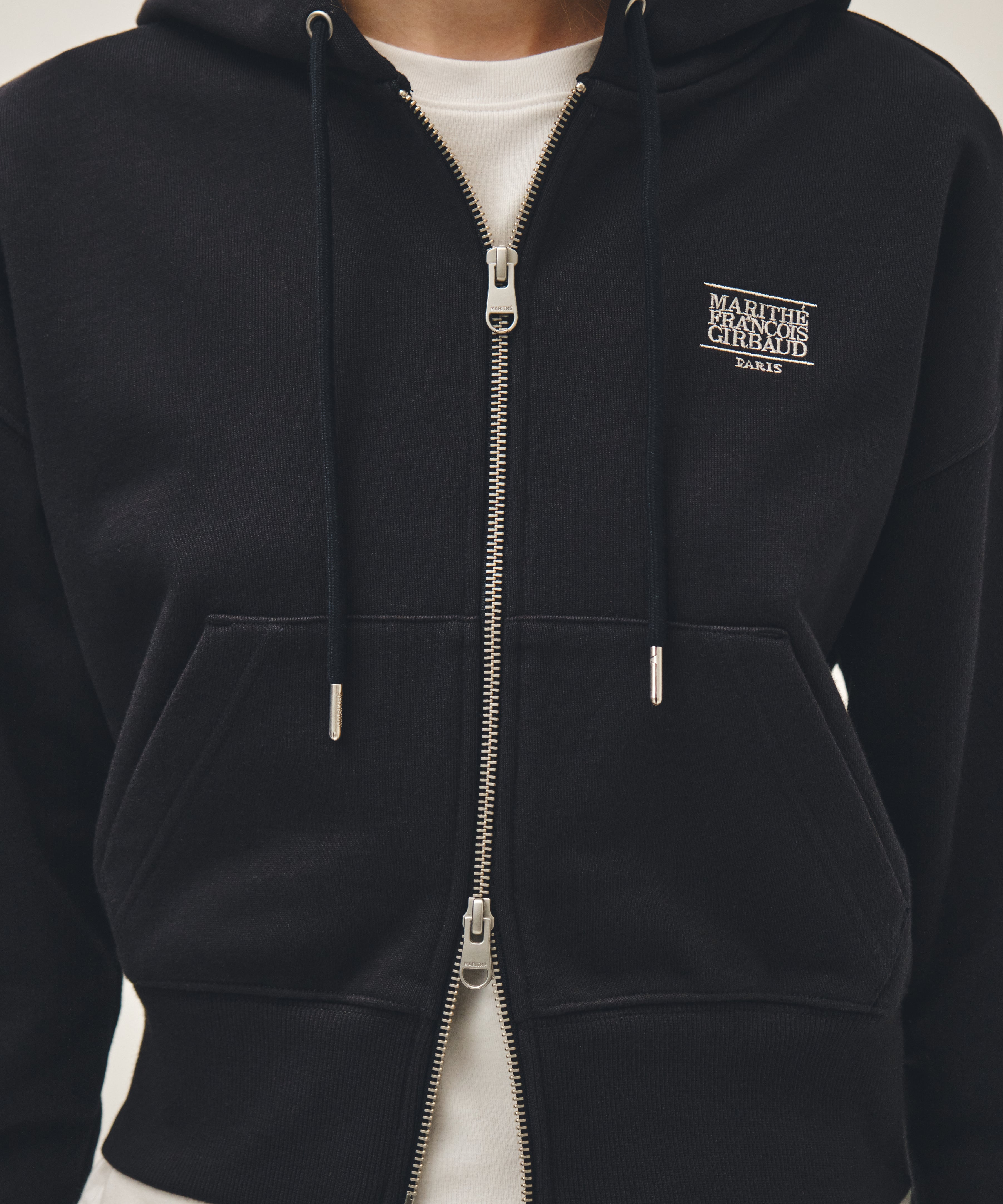 W BACK CLASSIC LOGO CROP HOODIE ZIPUP