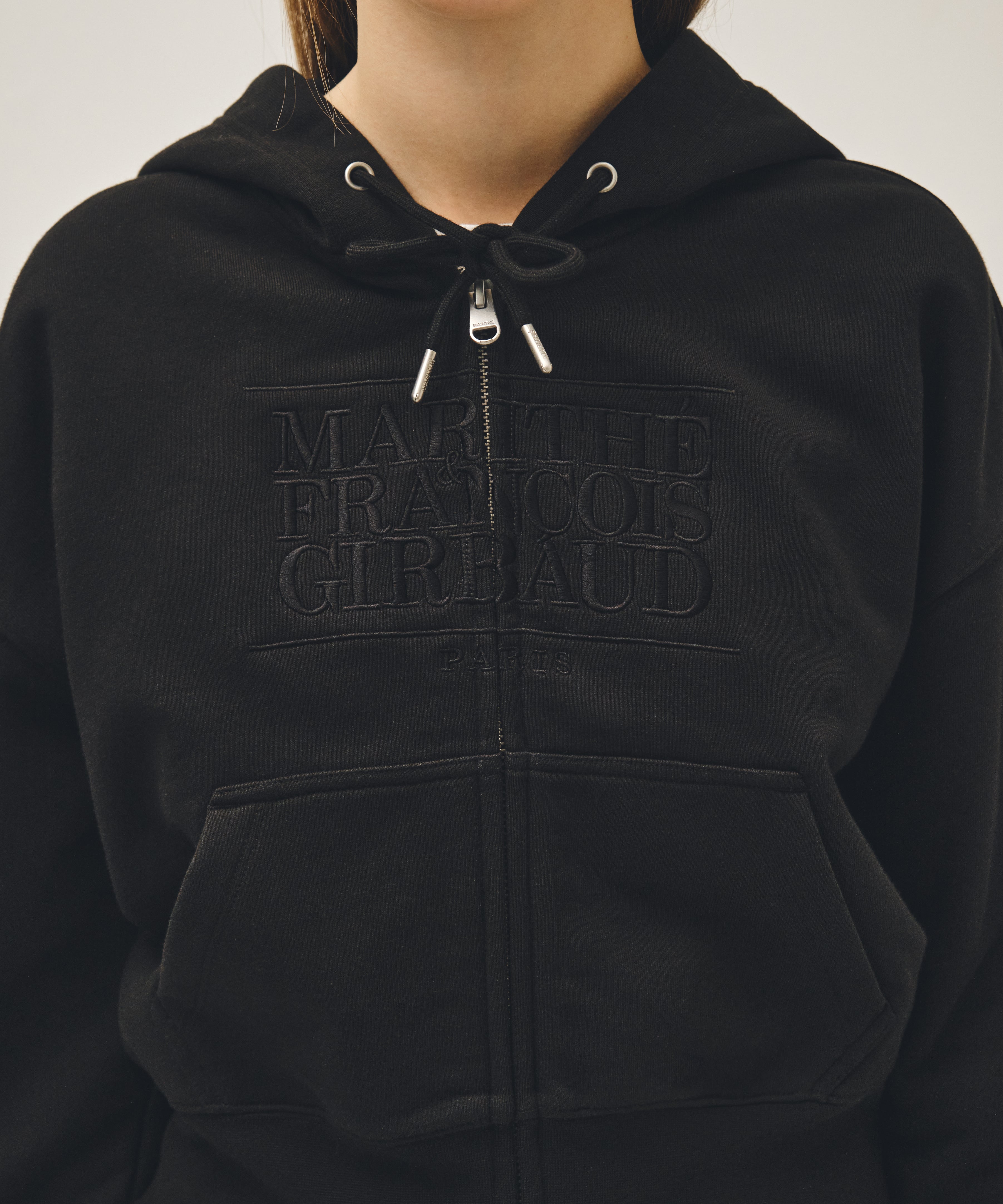 W CLASSIC LOGO CROP HOODIE ZIPUP