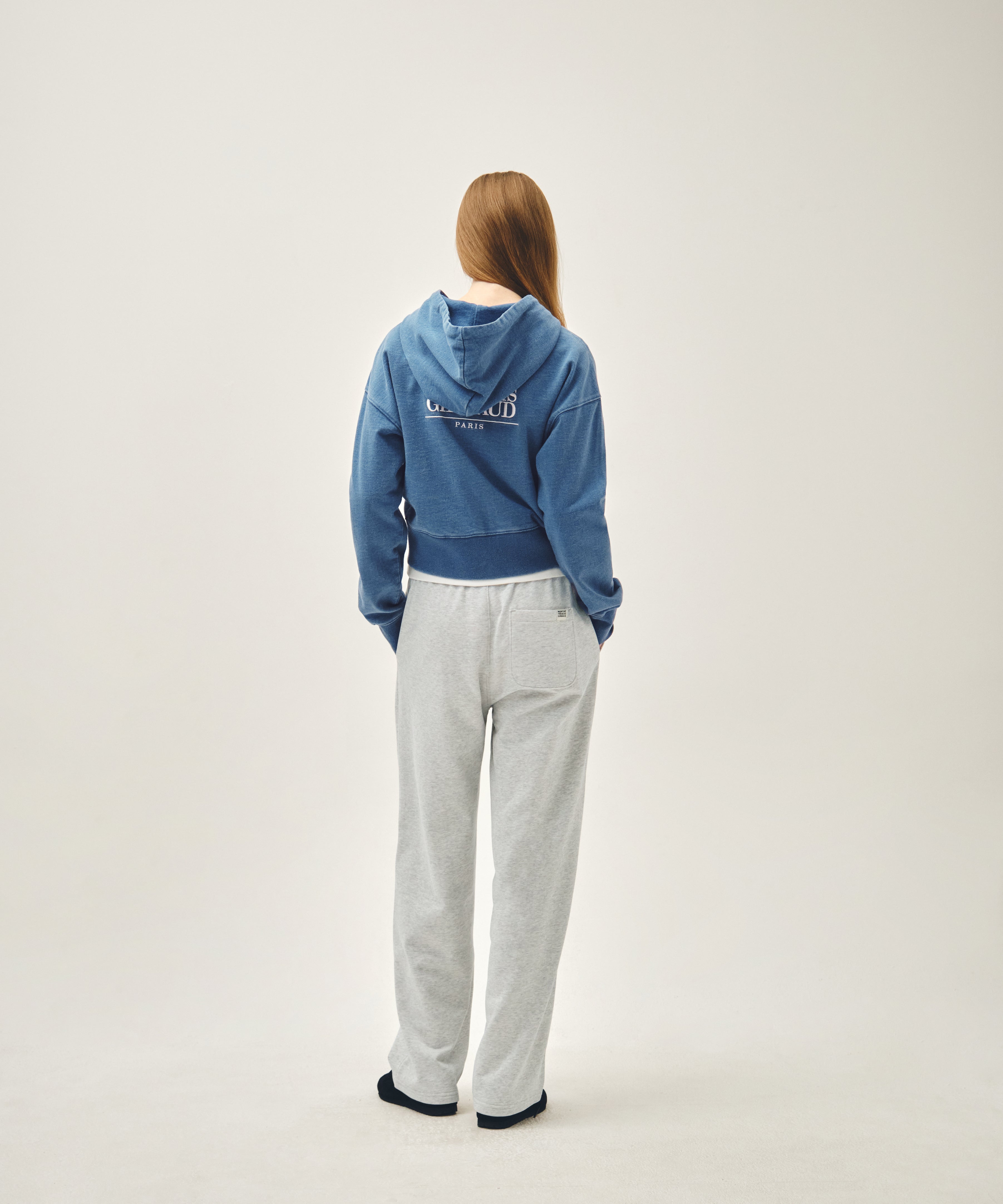 W BACK CLASSIC LOGO CROP HOODIE ZIPUP