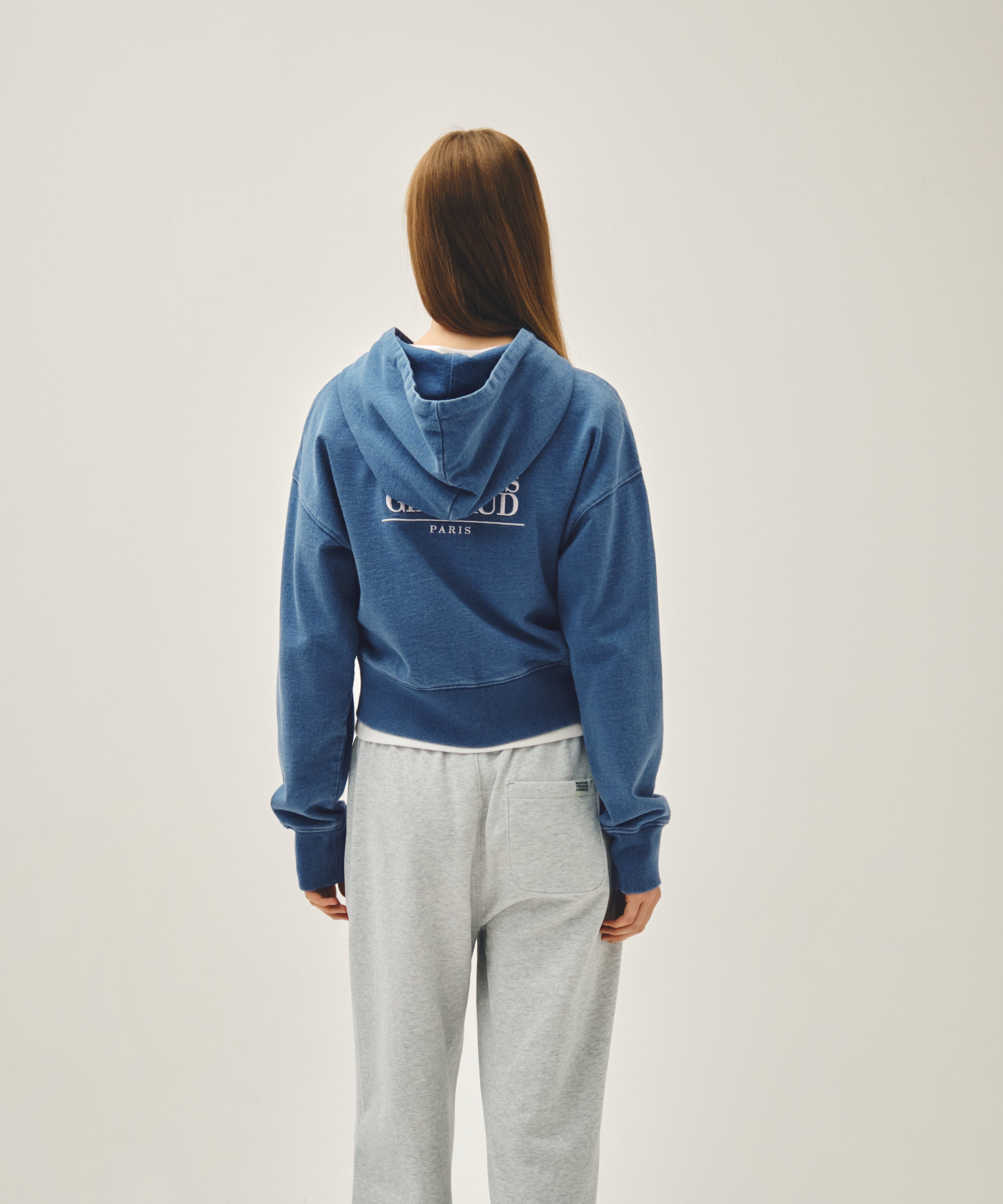 W BACK CLASSIC LOGO CROP HOODIE ZIPUP