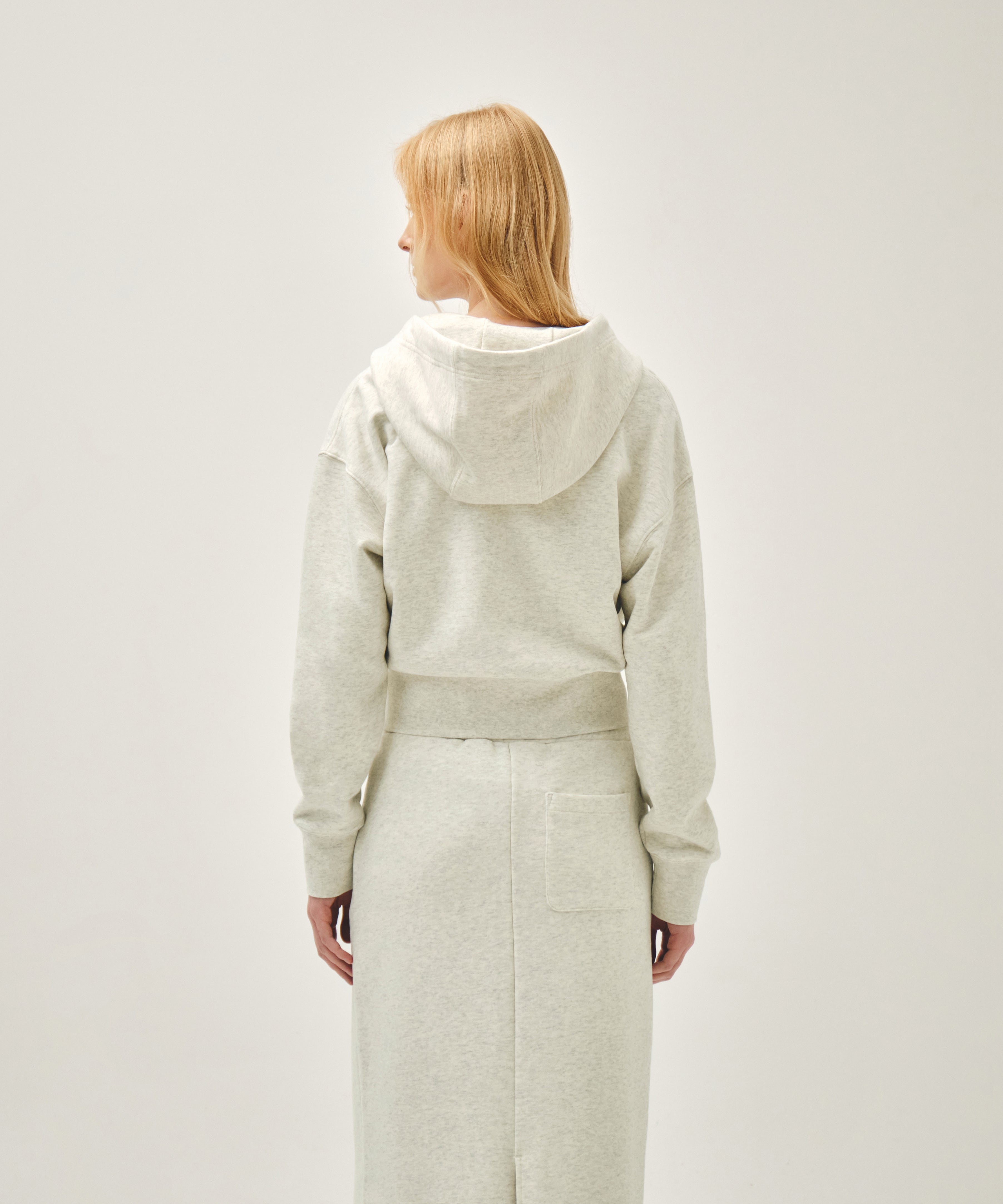 W CLASSIC LOGO CROP HOODIE ZIPUP