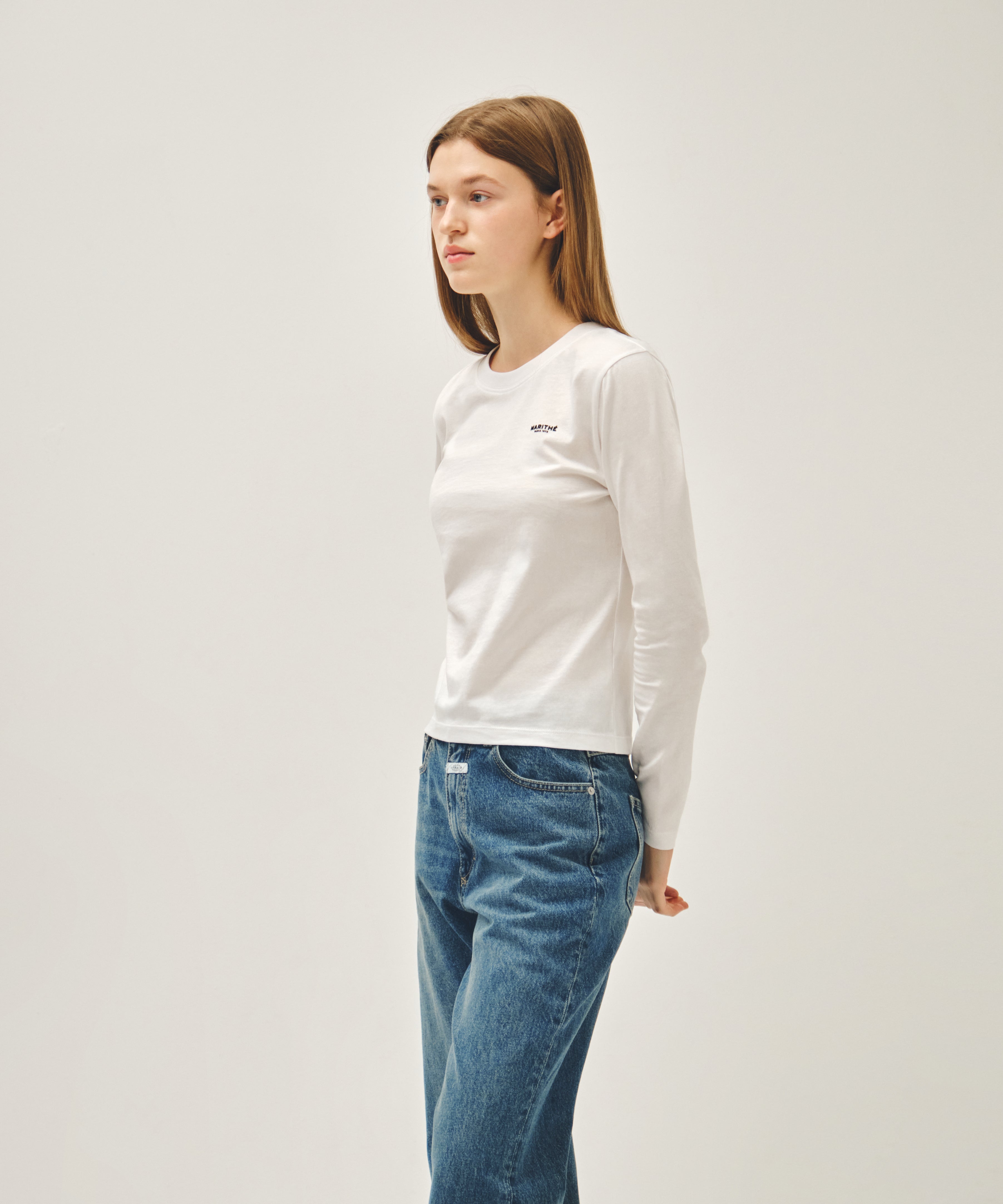 W REGULAR LOGO SLIM LONG SLEEVE TEE