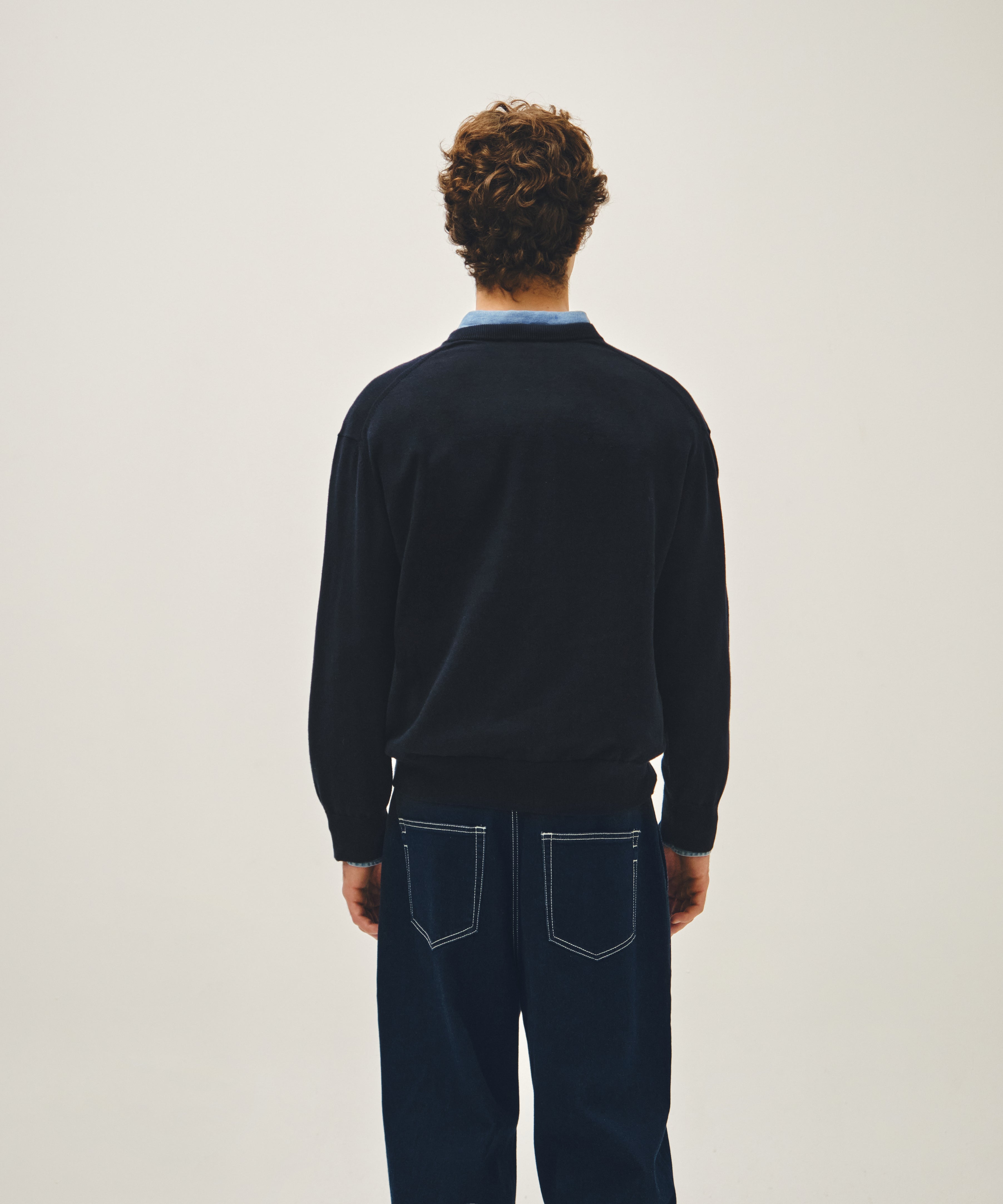 V-NECK WAPPEN KNIT PULLOVER