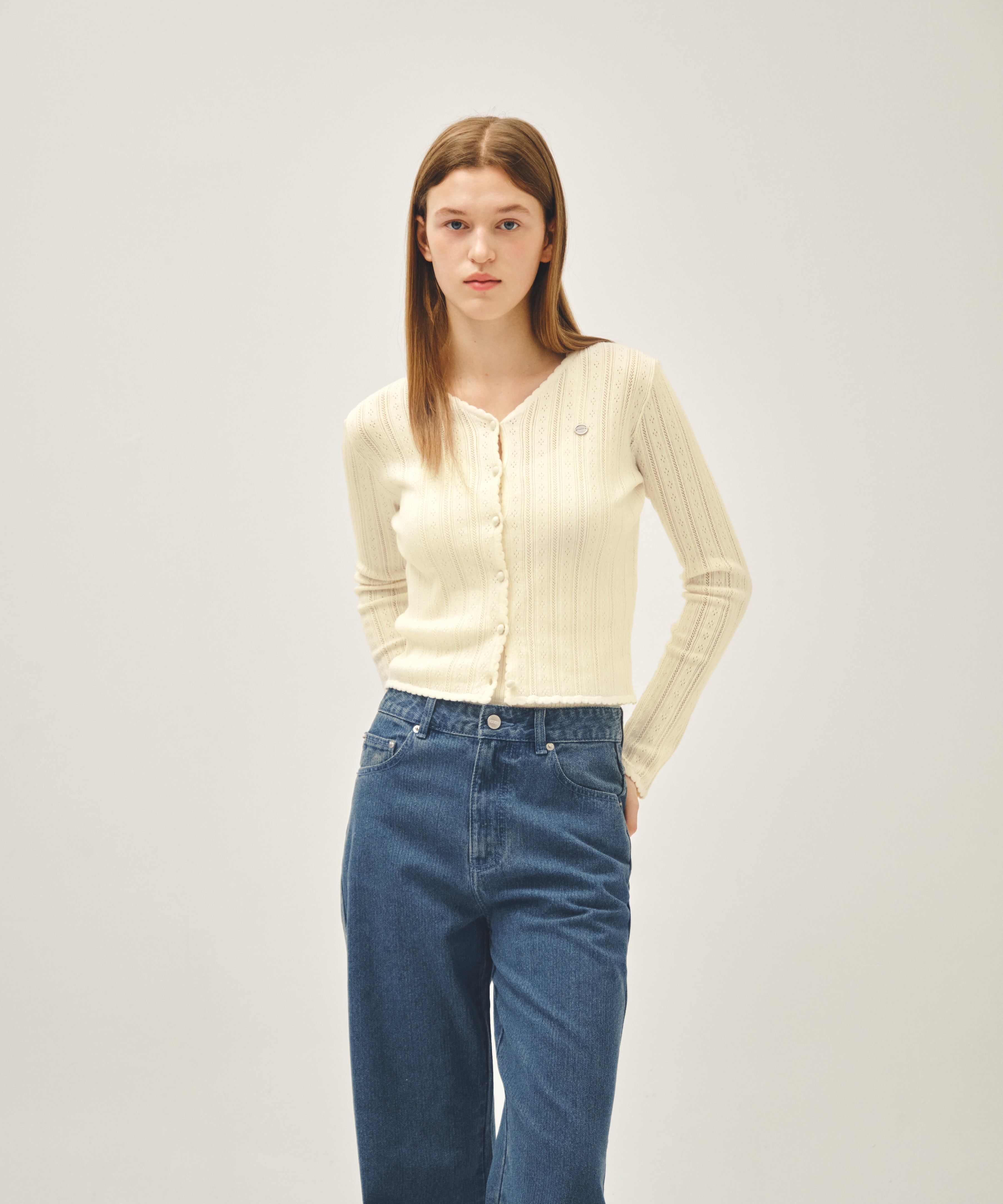 W BASIC KNIT CARDIGAN SETUP