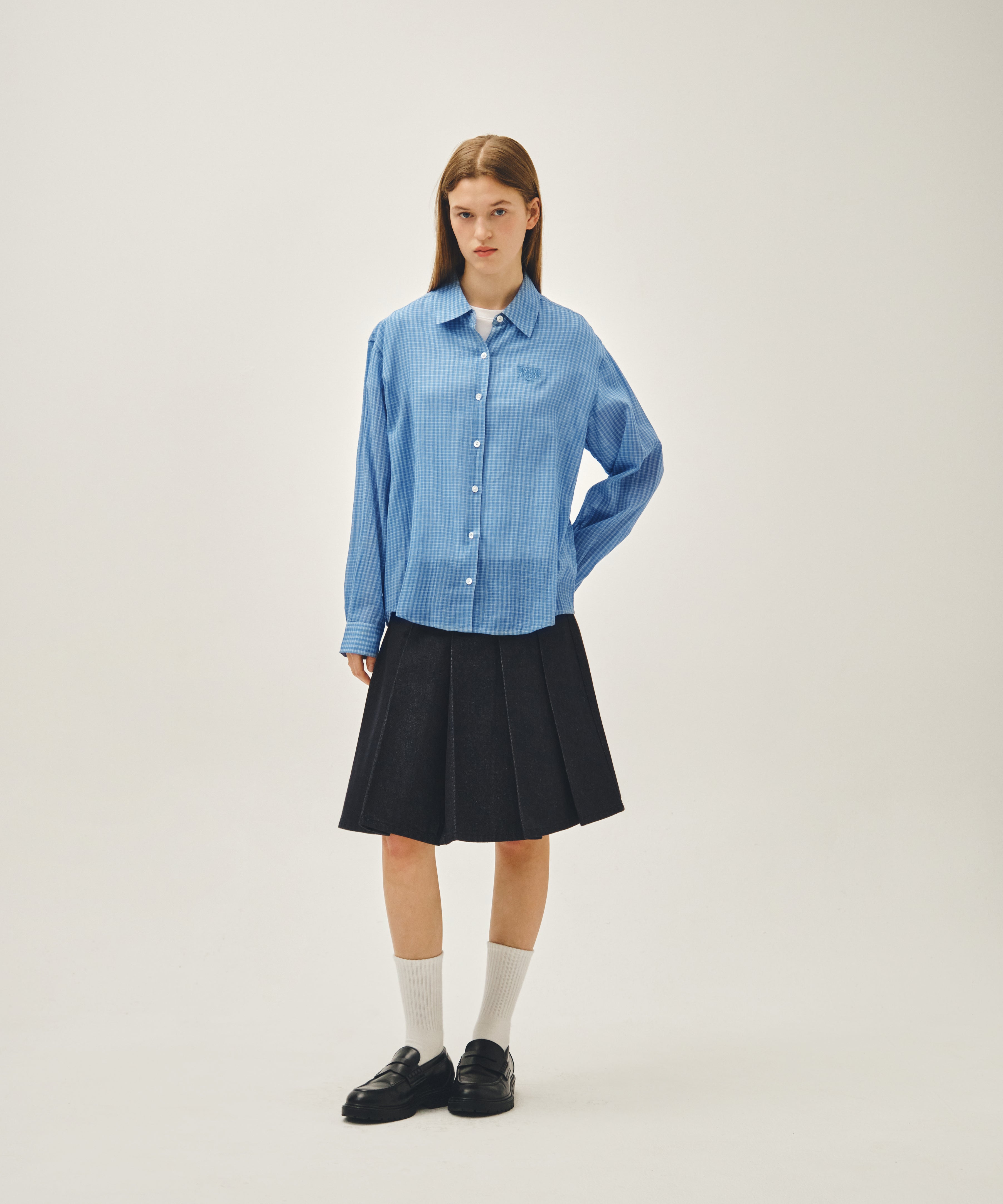 W PATTERN SHEER SHIRT