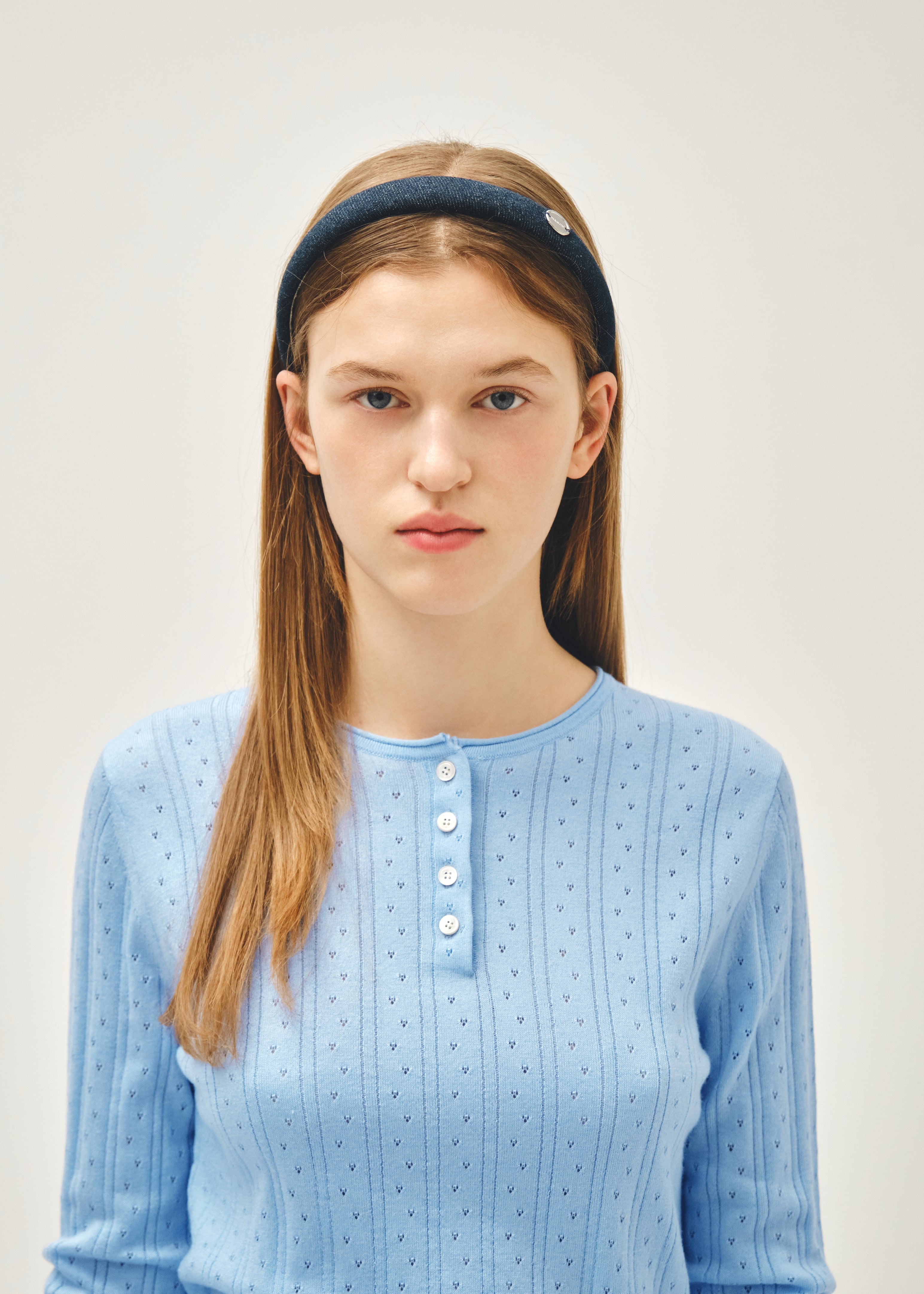 REGULAR LOGO SLIM DENIM HAIRBAND