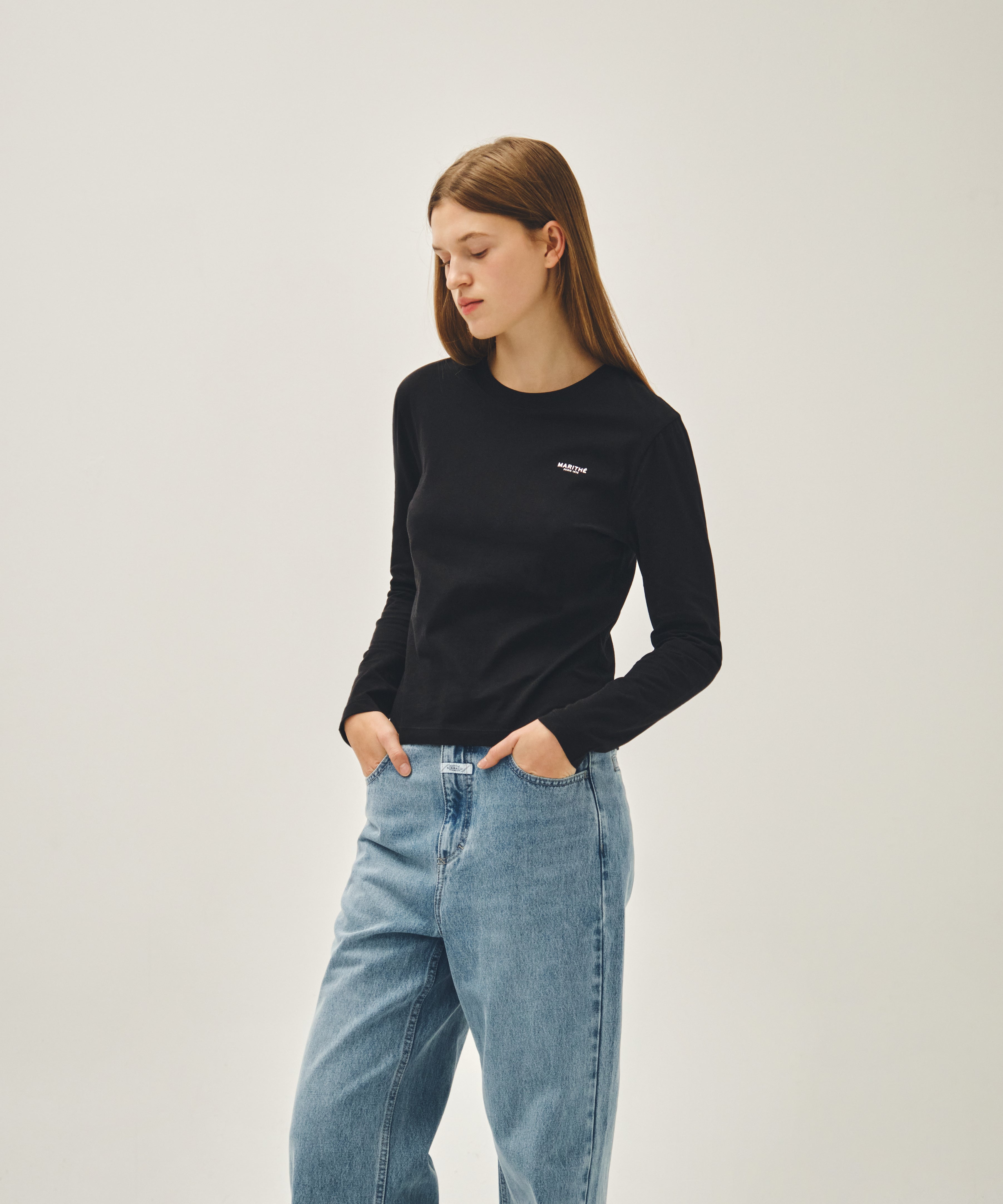 W REGULAR LOGO SLIM LONG SLEEVE TEE