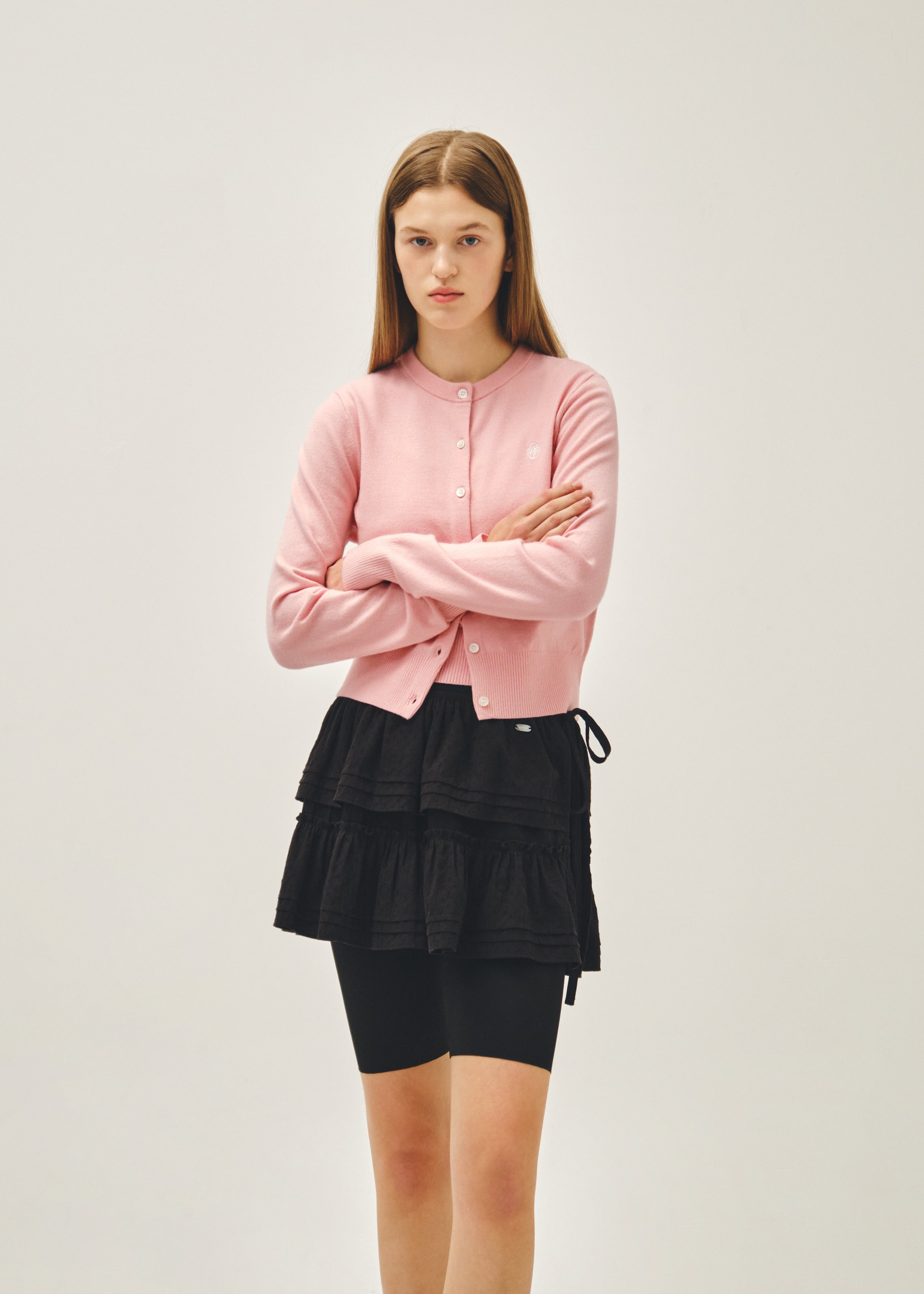 W BASIC KNIT CARDIGAN SETUP