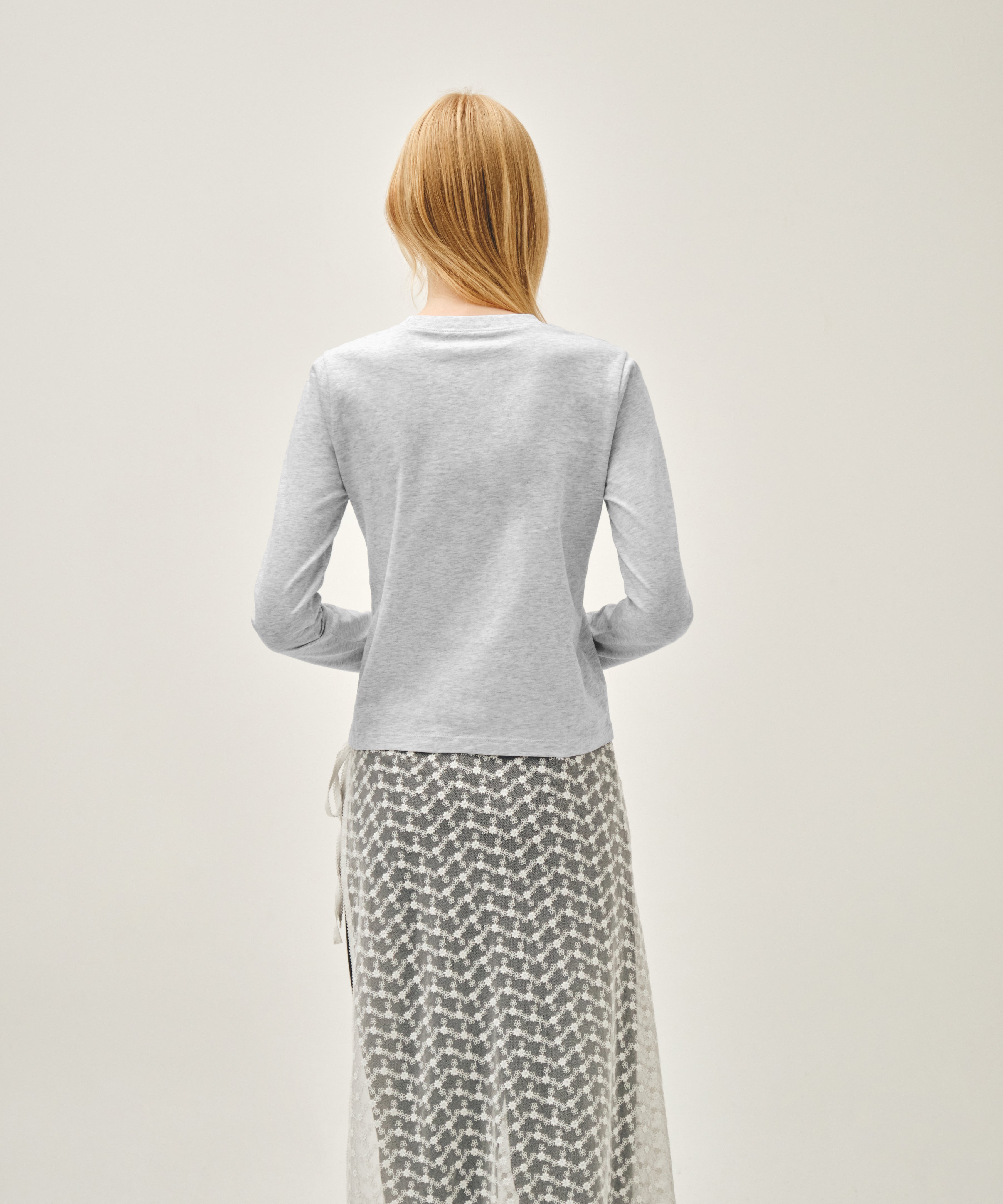 W REGULAR LOGO SLIM LONG SLEEVE TEE