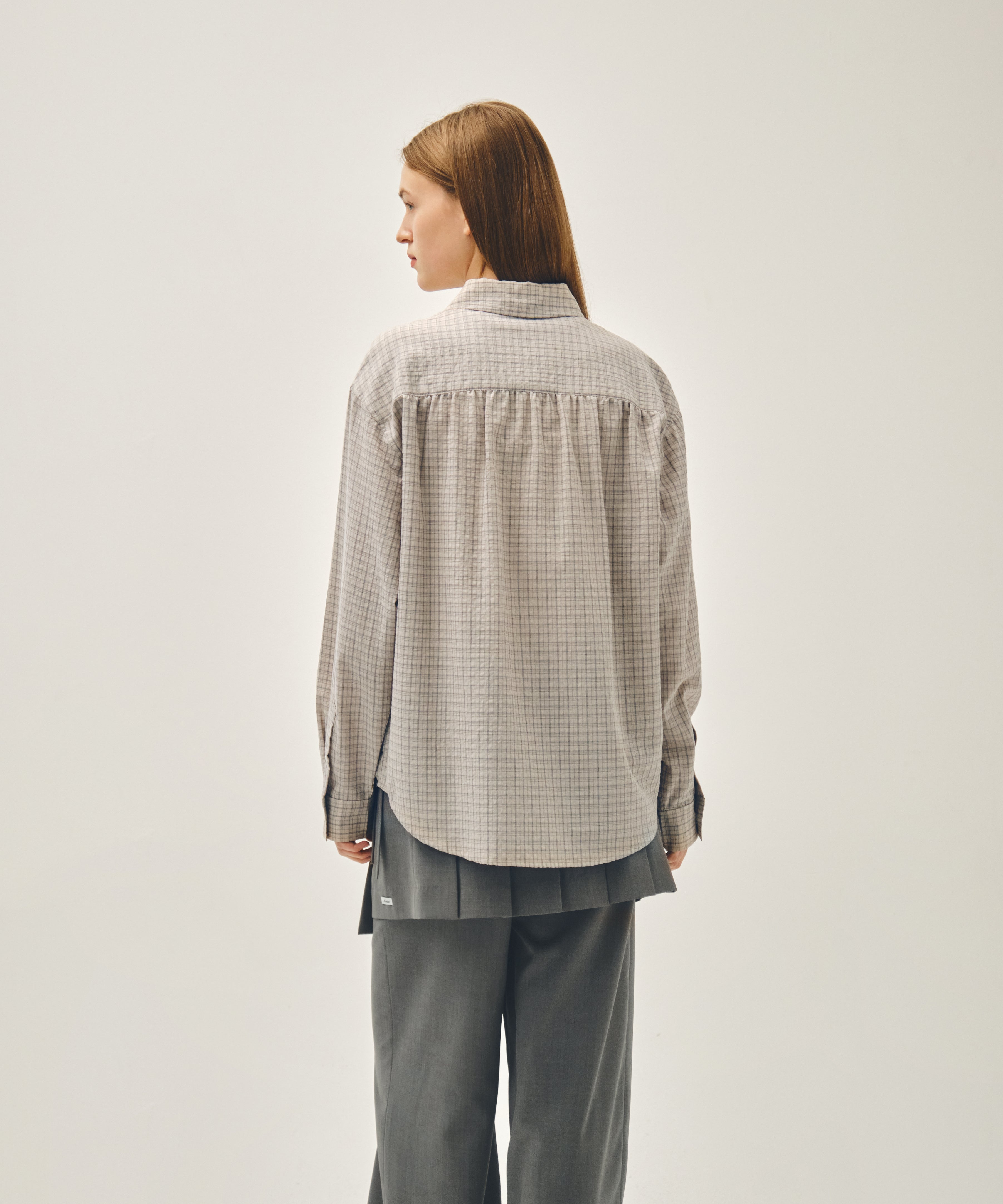 W PATTERN SHEER SHIRT