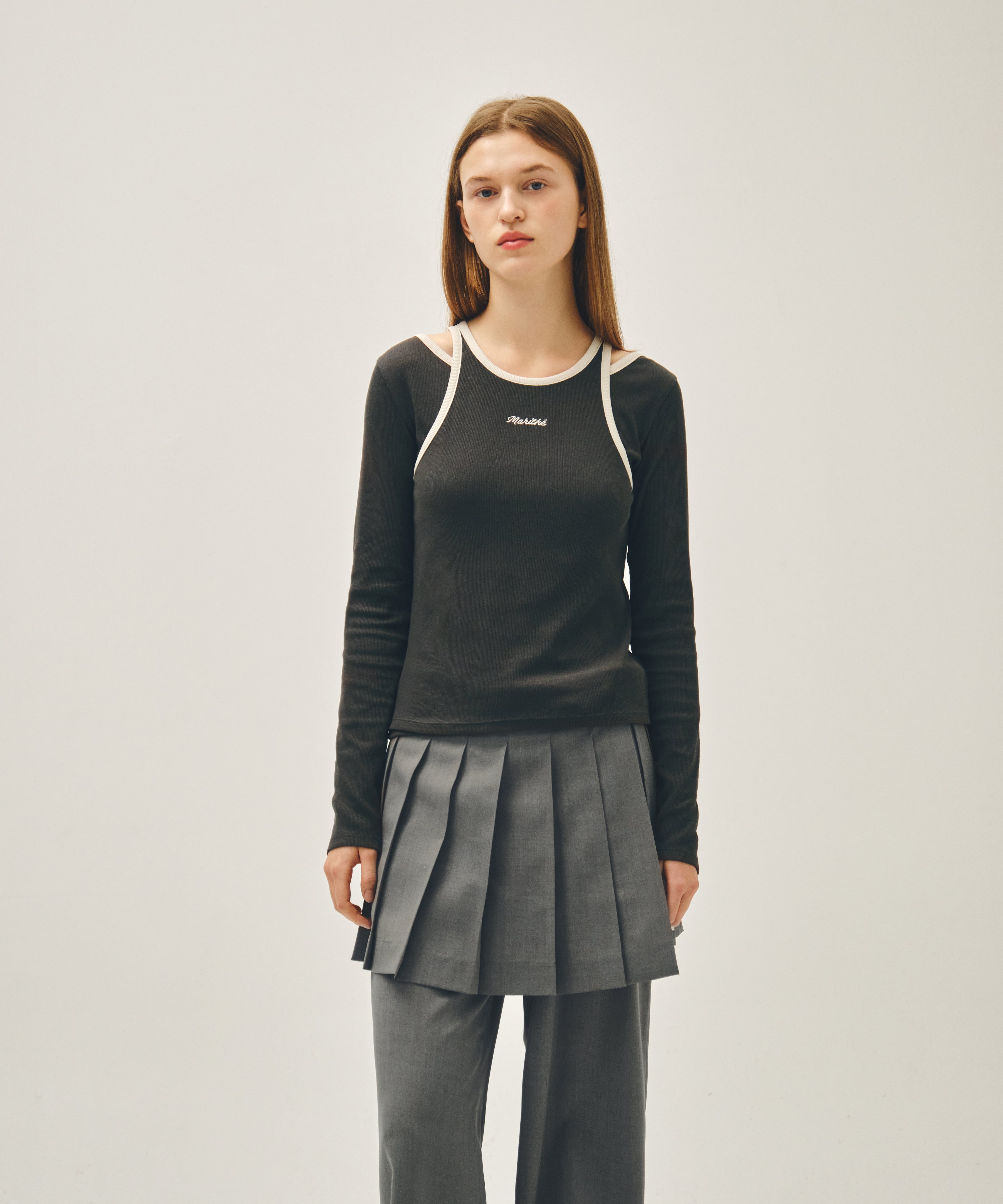W SLEEVELESS LAYERED LONG SLEEVE TEE