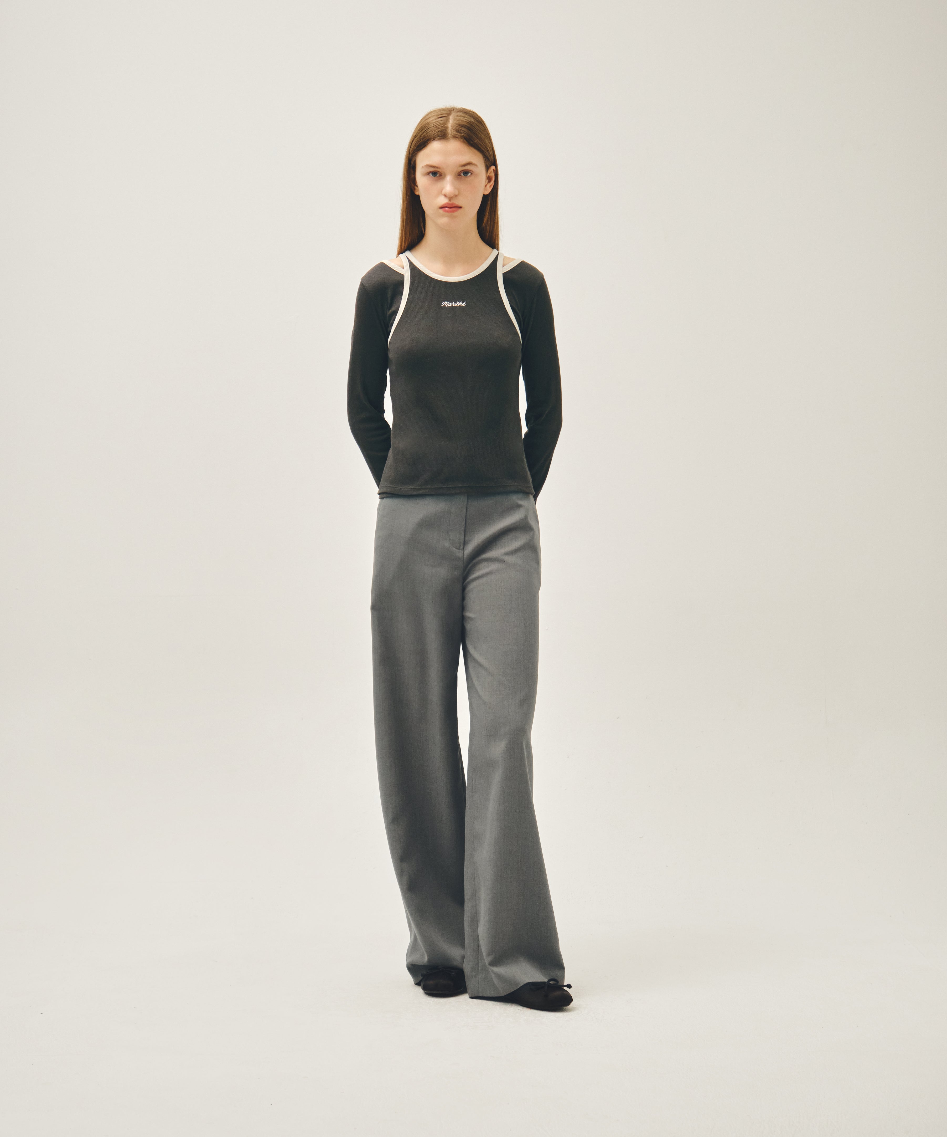 W LAYERED PLEATS SKIRT PANTS