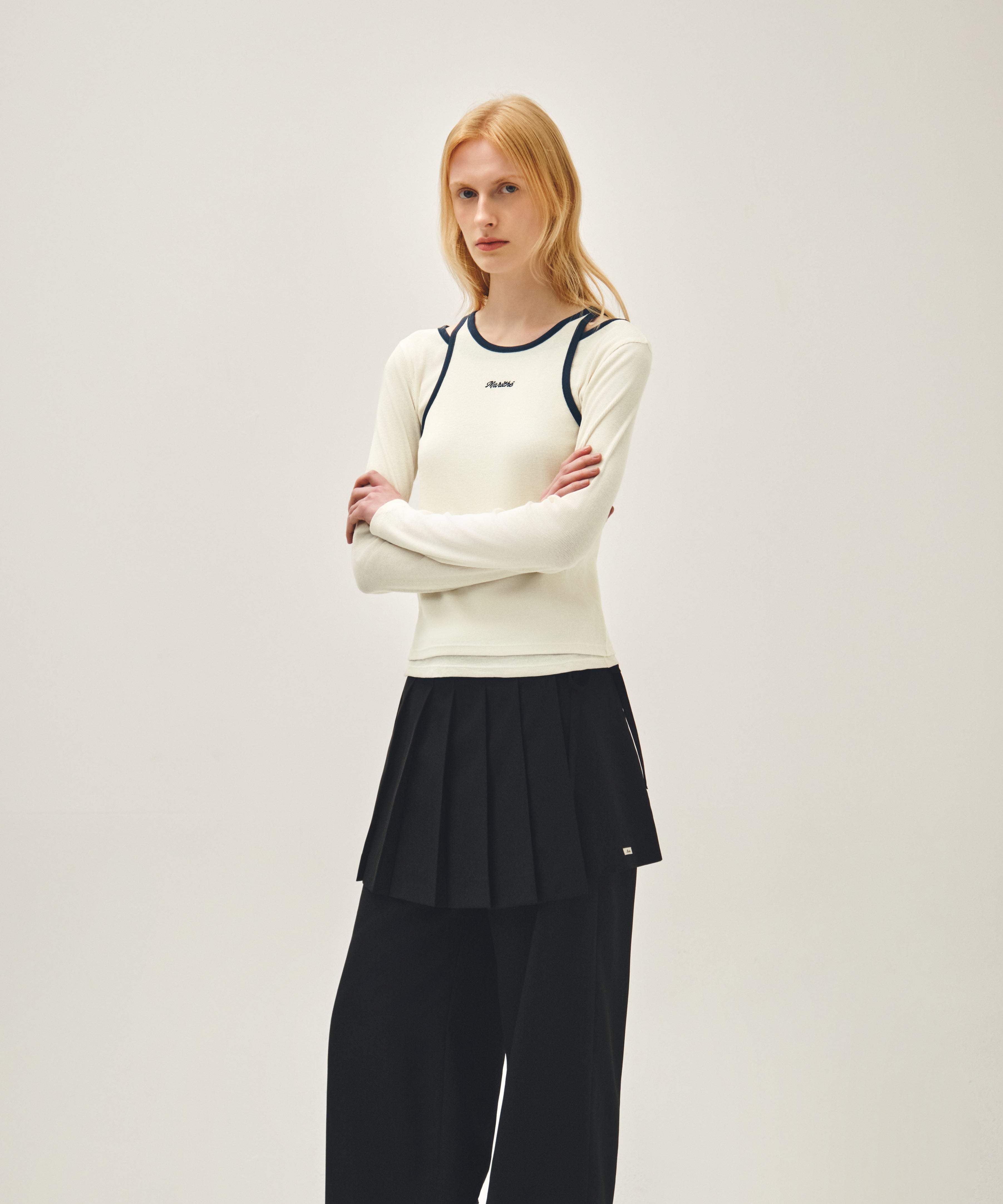 W SLEEVELESS LAYERED LONG SLEEVE TEE