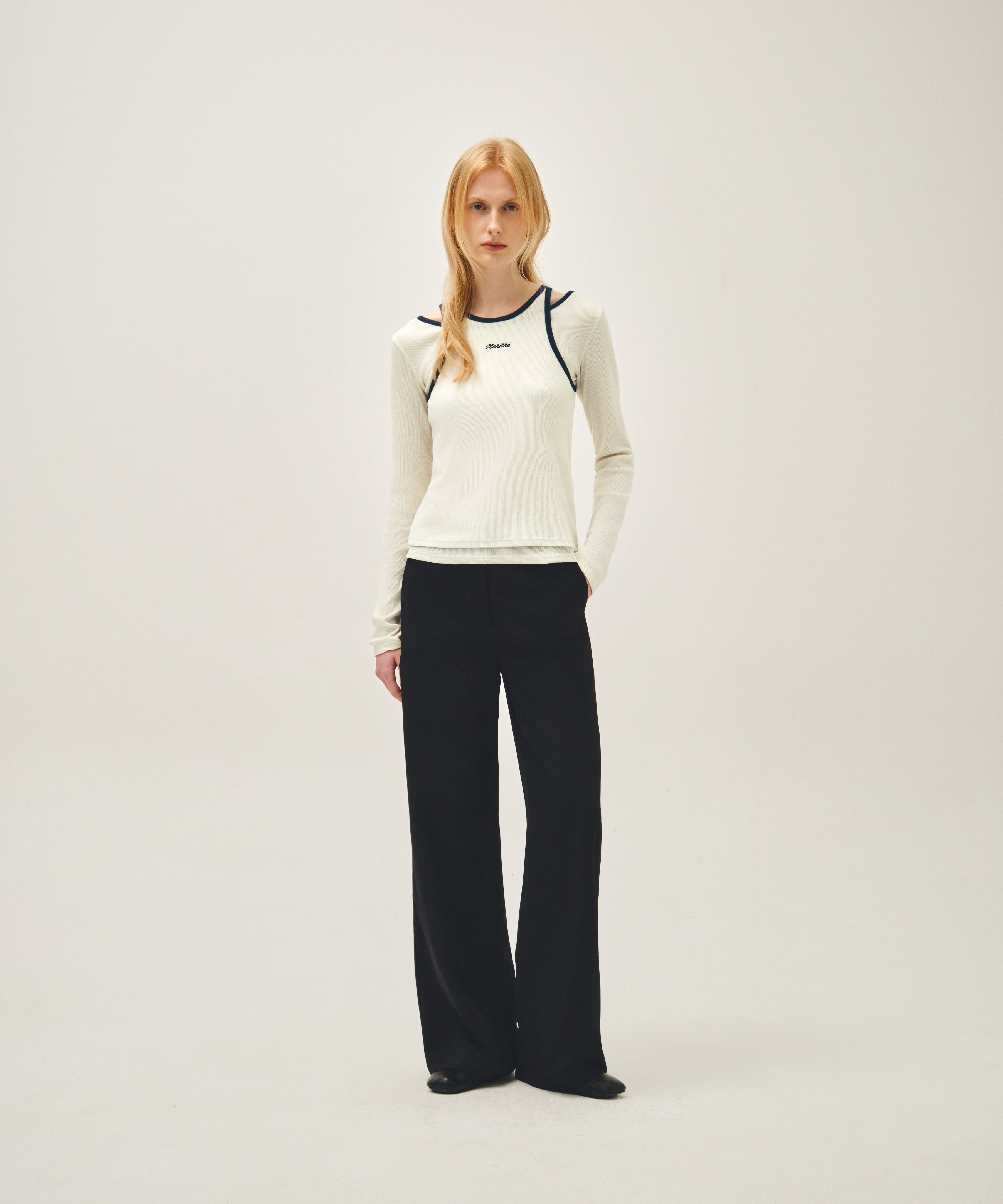 W LAYERED PLEATS SKIRT PANTS