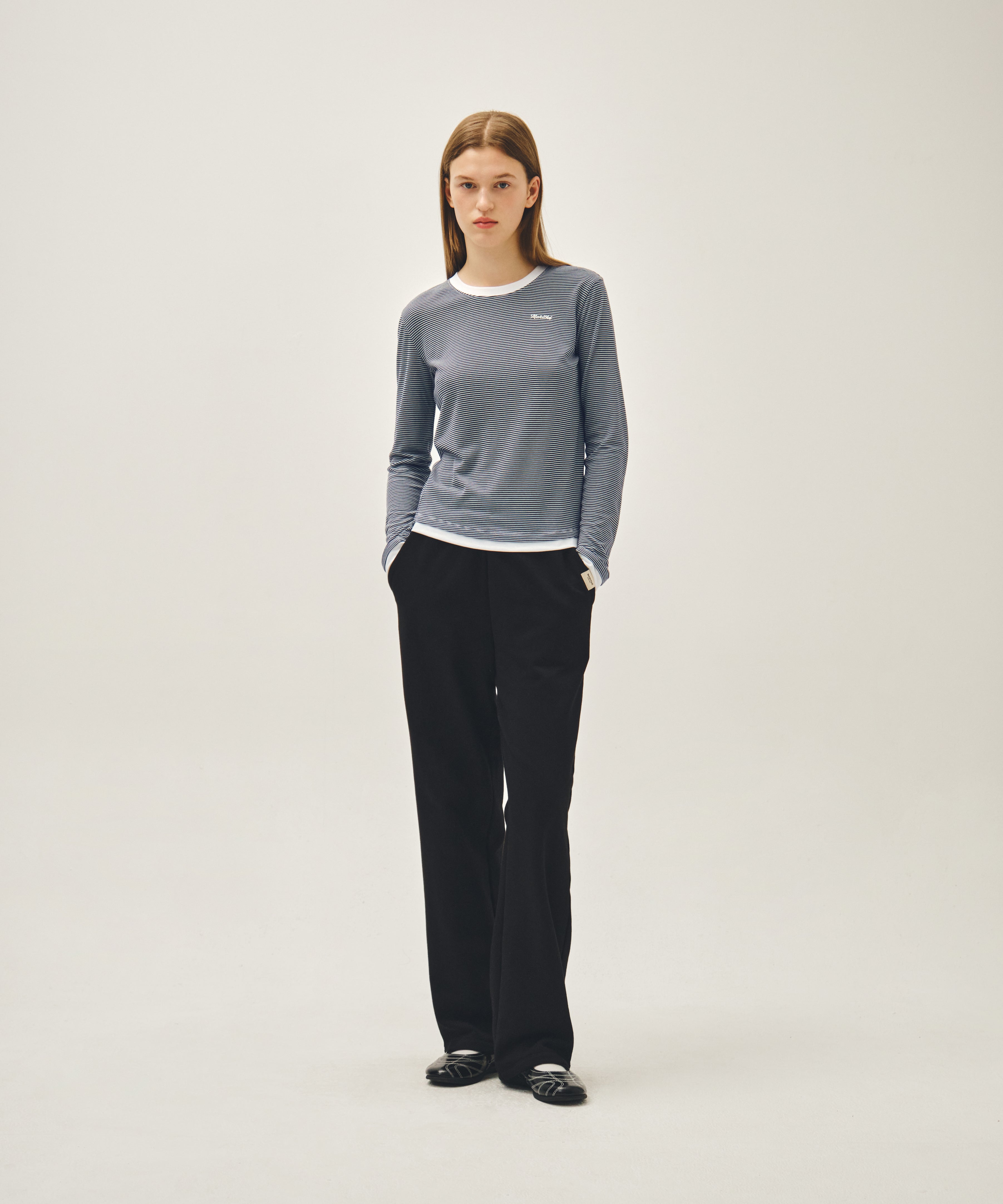 W RINGER STRIPE LONG SLEEVE TEE