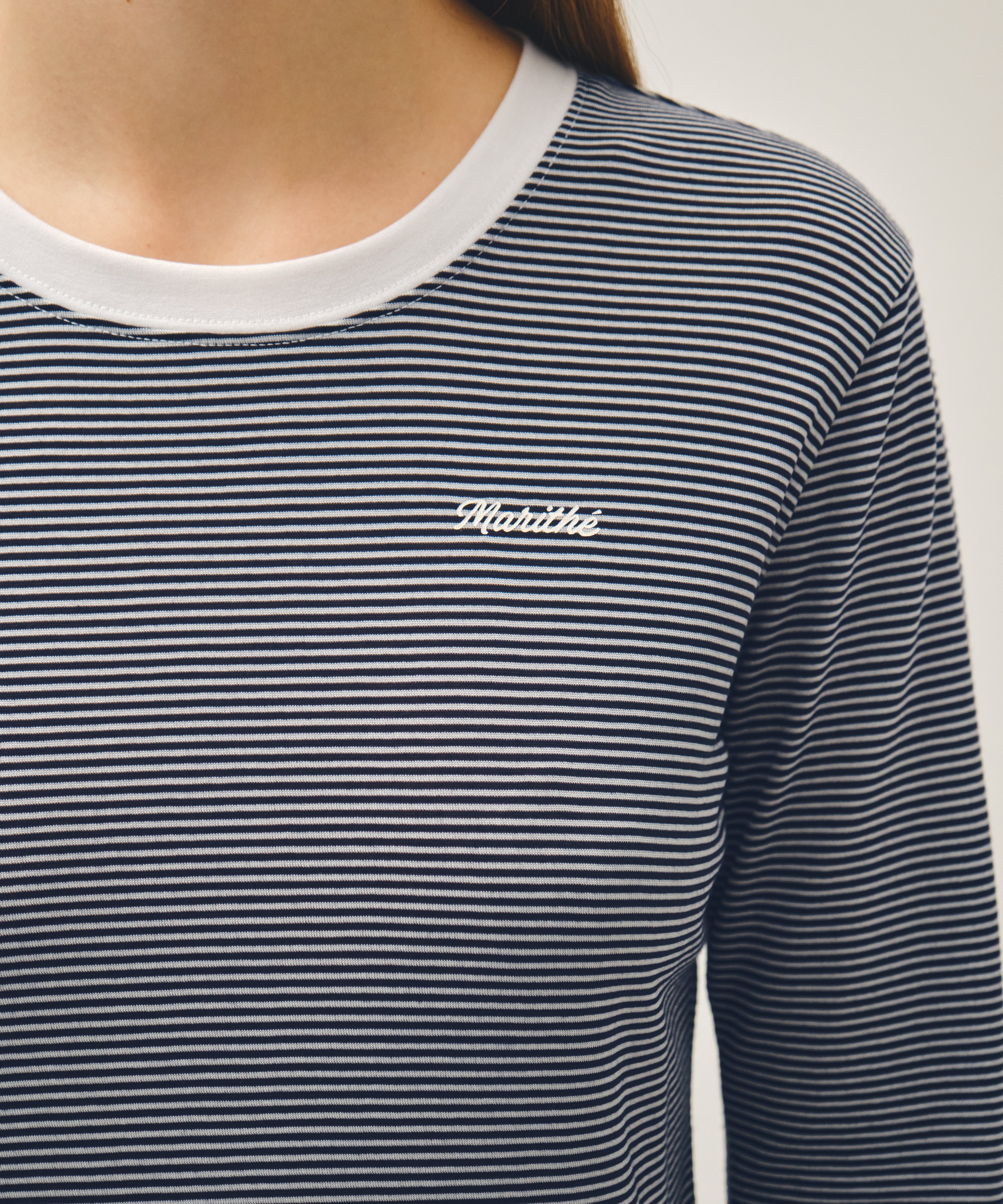 W RINGER STRIPE LONG SLEEVE TEE