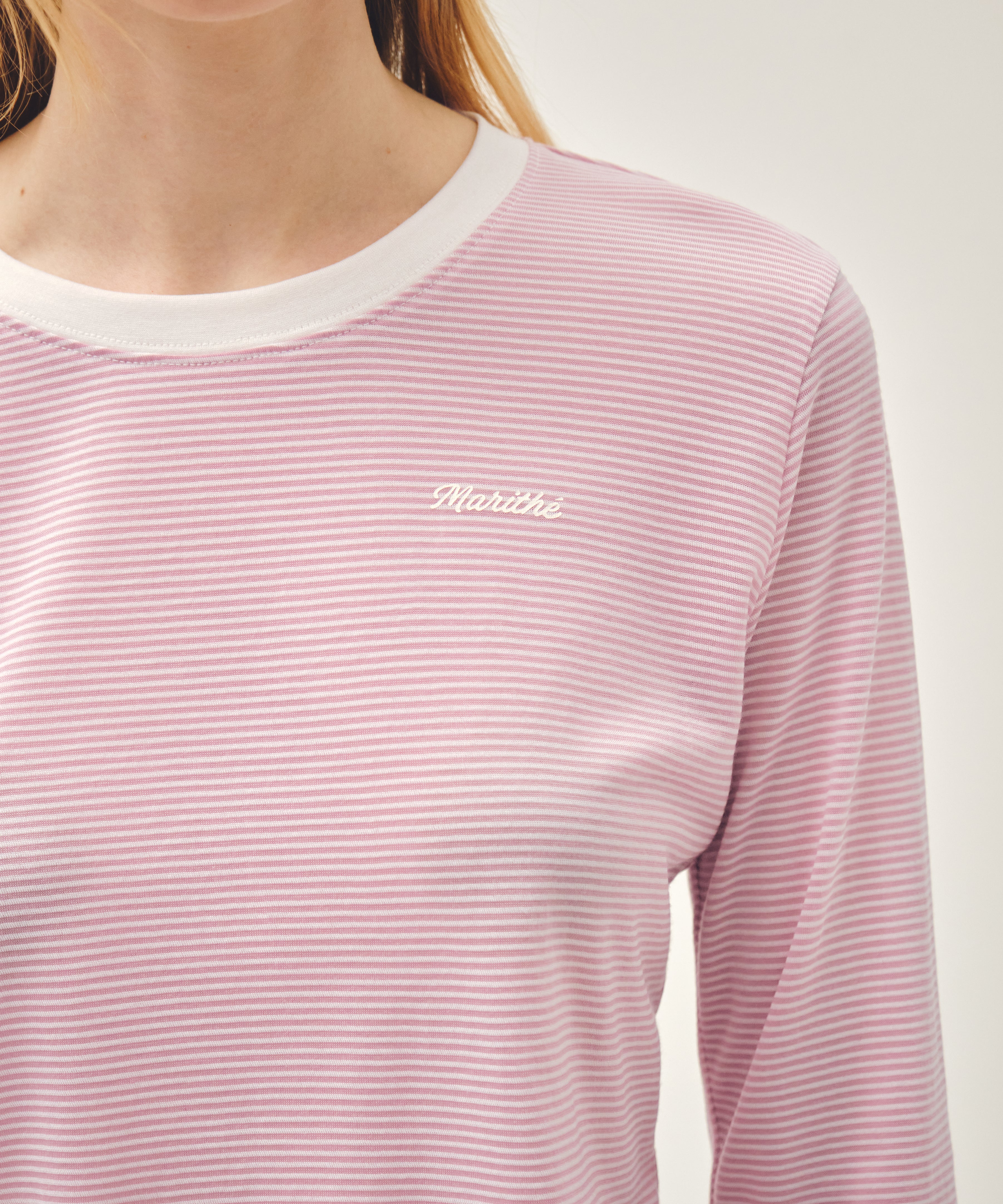 W RINGER STRIPE LONG SLEEVE TEE