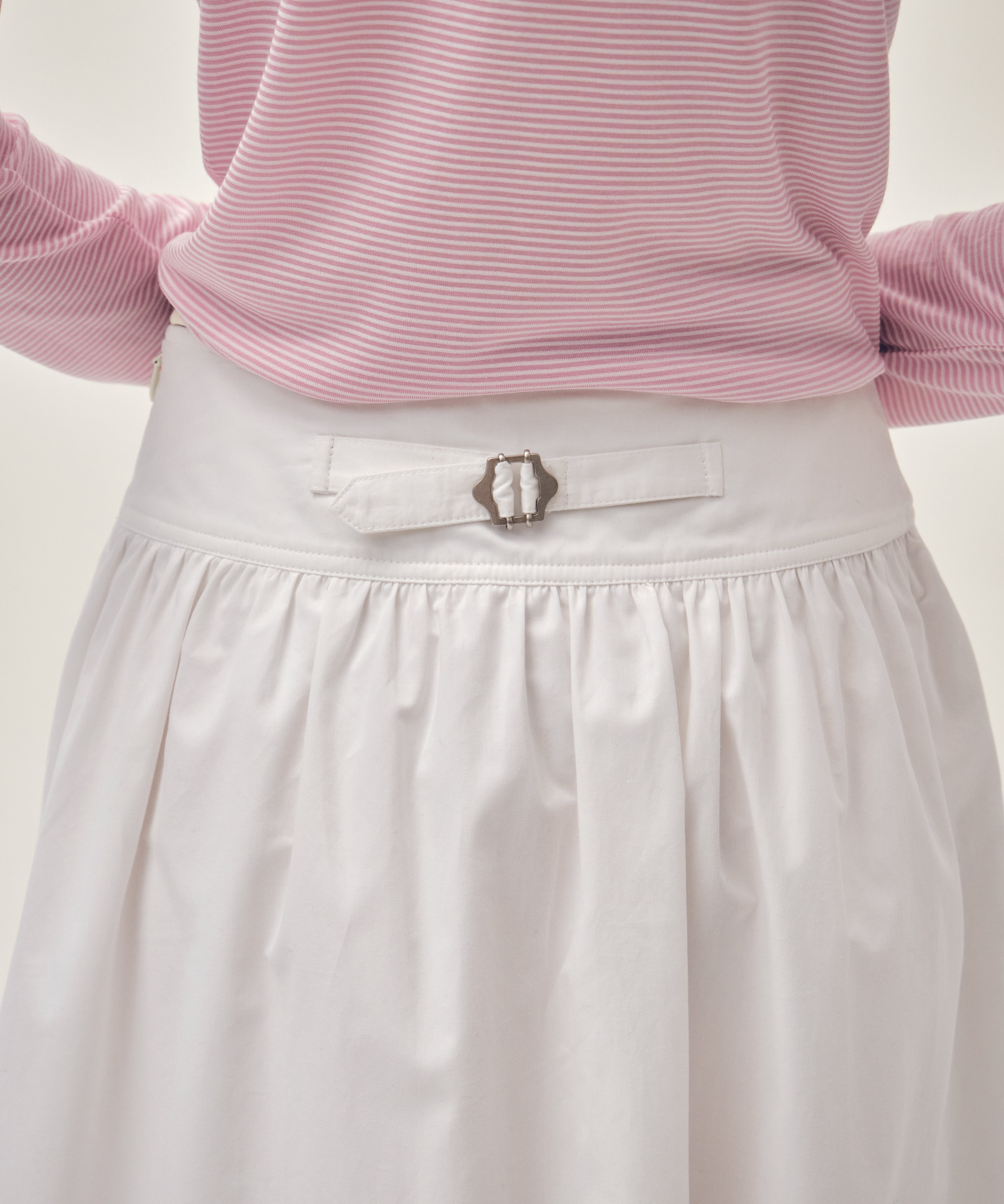 W COTTON WAIST WRINKLE SKIRT