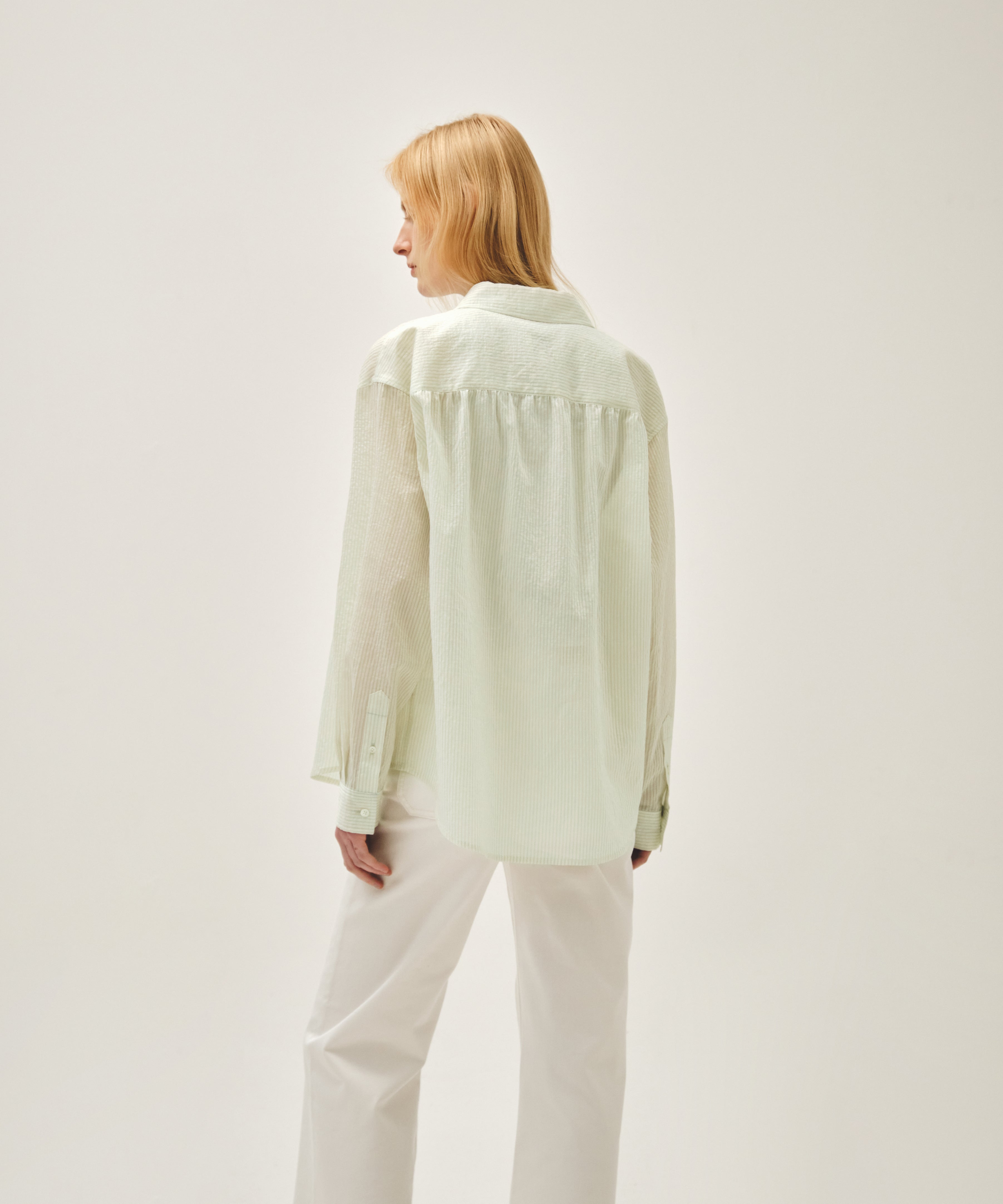 W PATTERN SHEER SHIRT