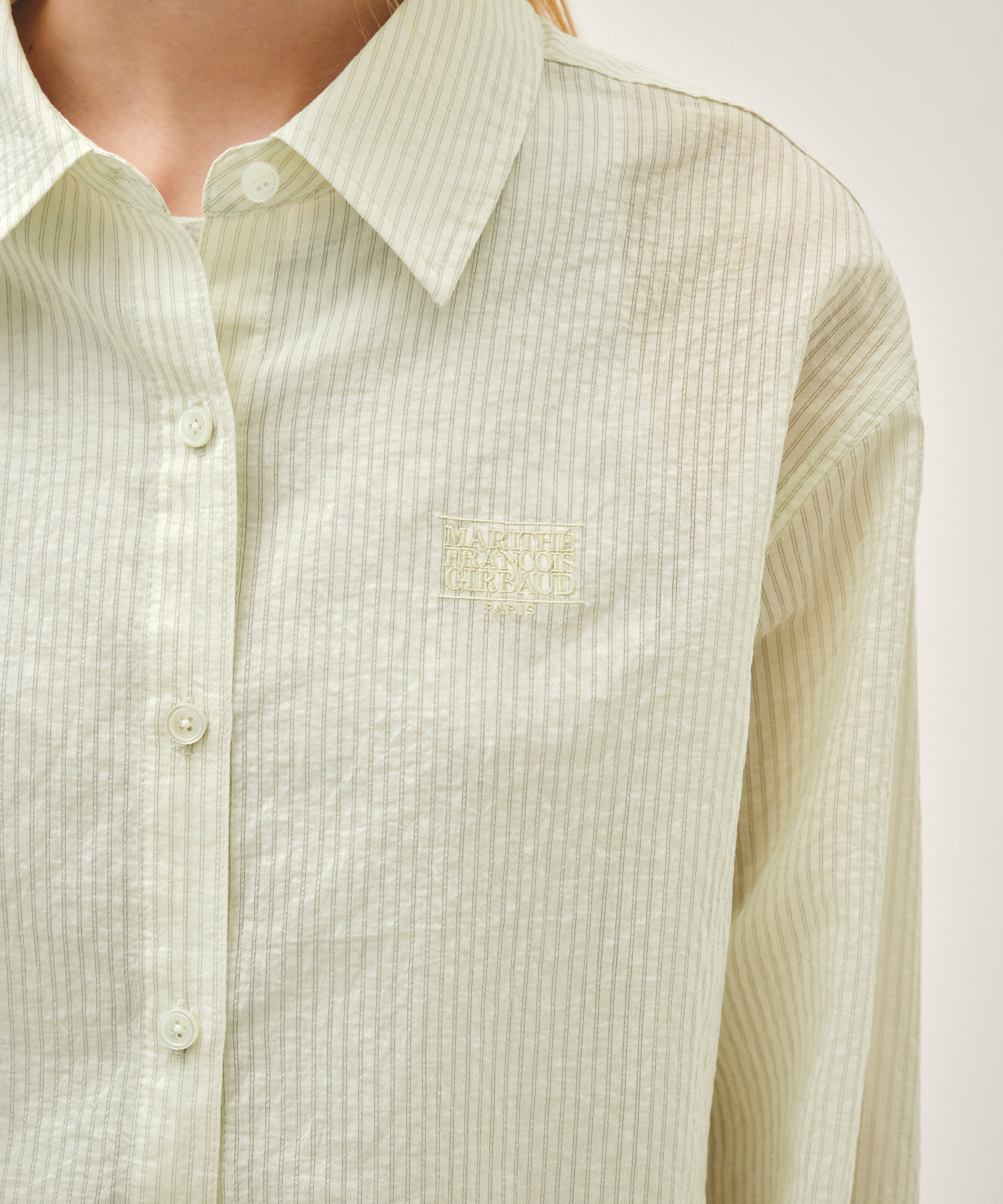 W PATTERN SHEER SHIRT