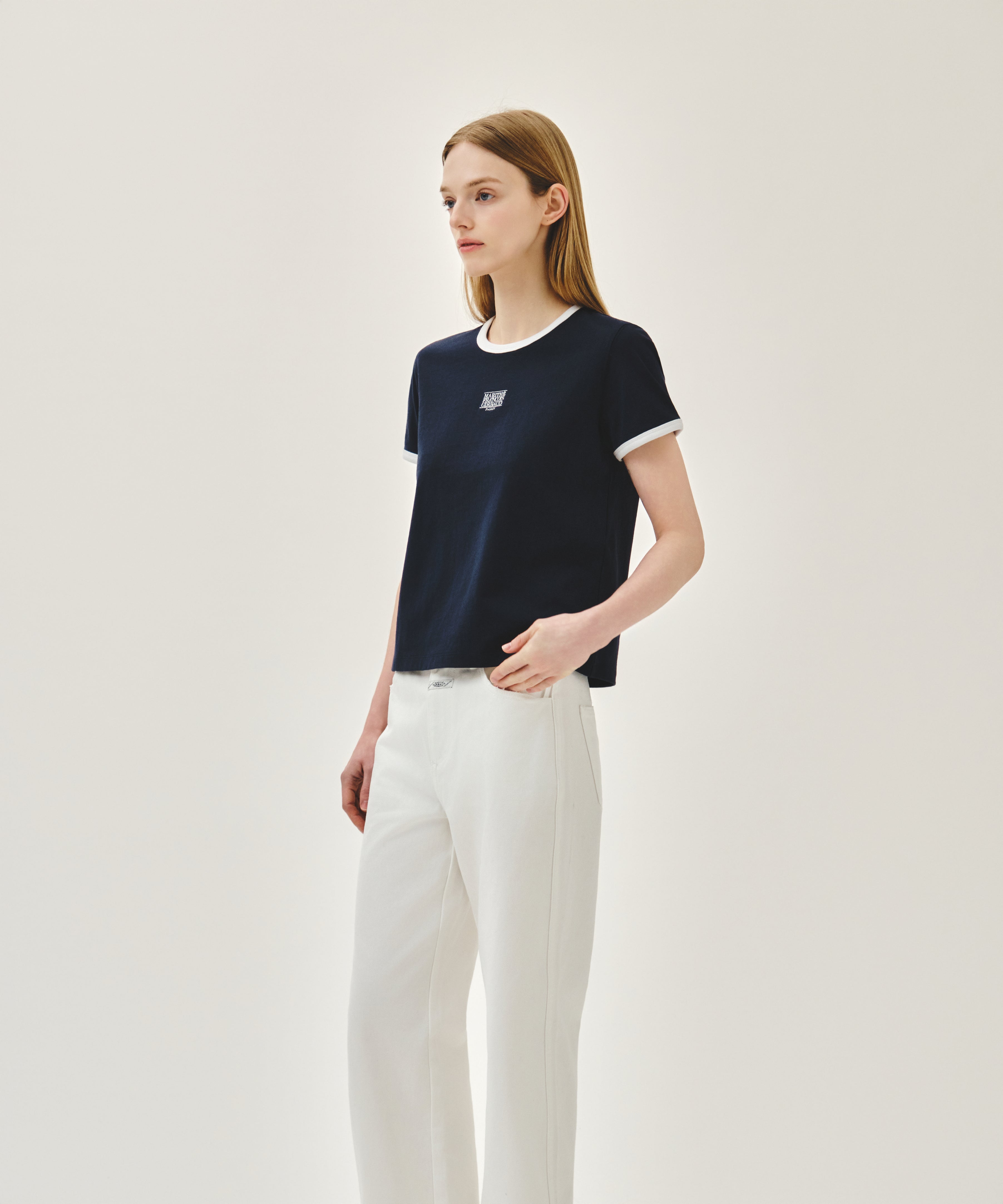W CLASSIC LOGO RINGER TEE