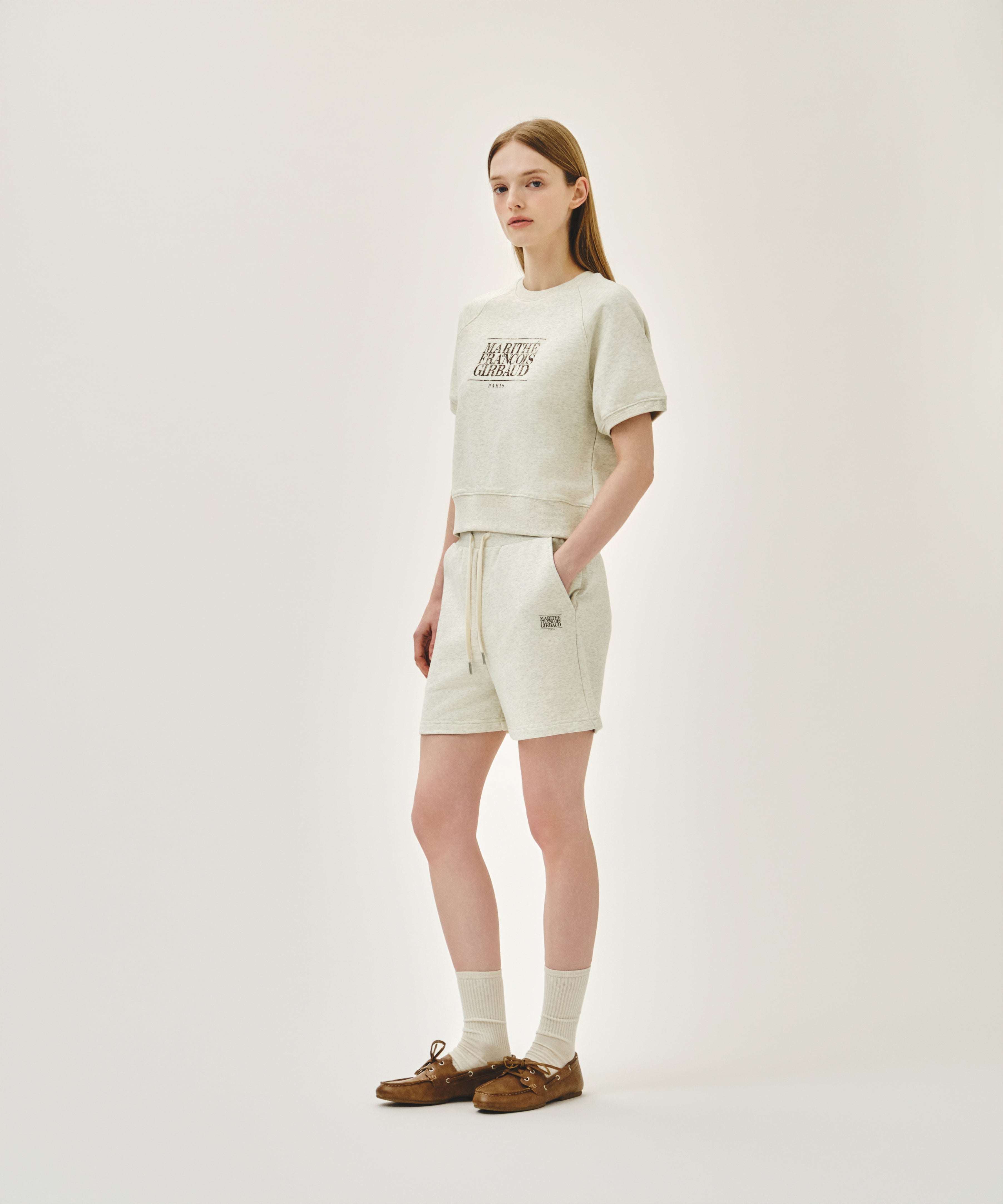 W VINTAGE CLASSIC LOGO SWEAT SHORTS