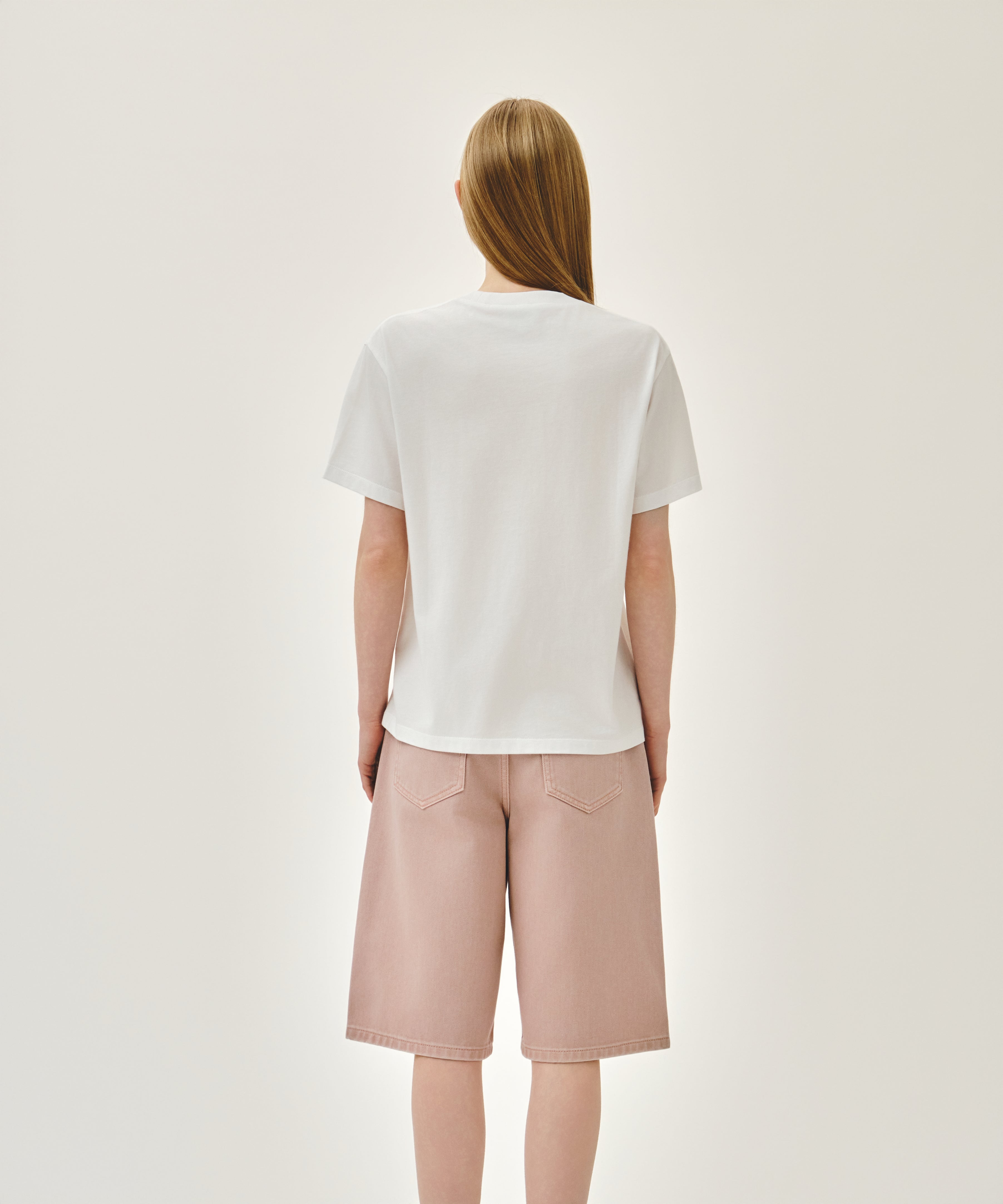 W LONG BERMUDA DENIM PANTS