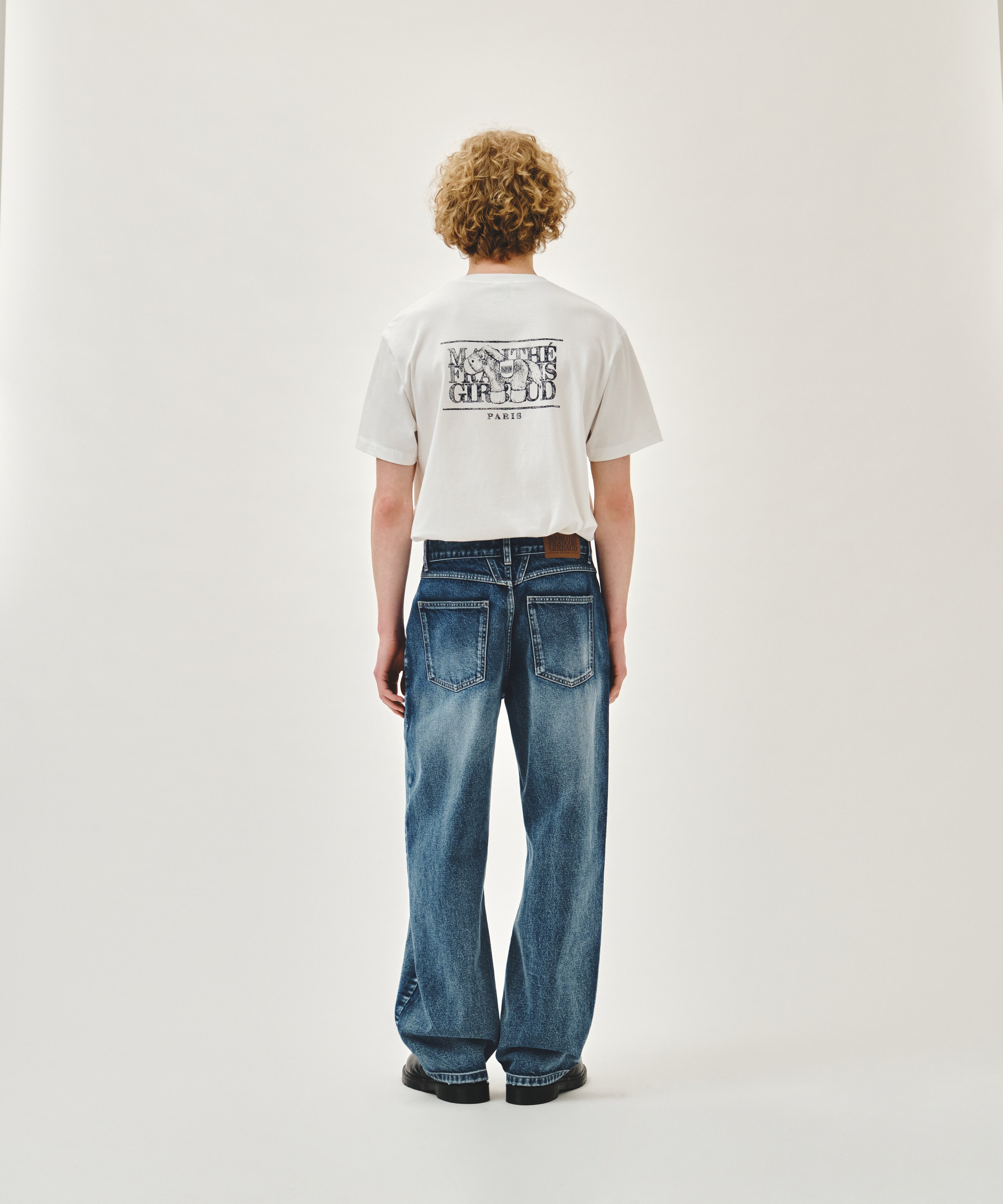 M SEMI-WIDE FIT VINTAGE WASHED DENIM PANTS