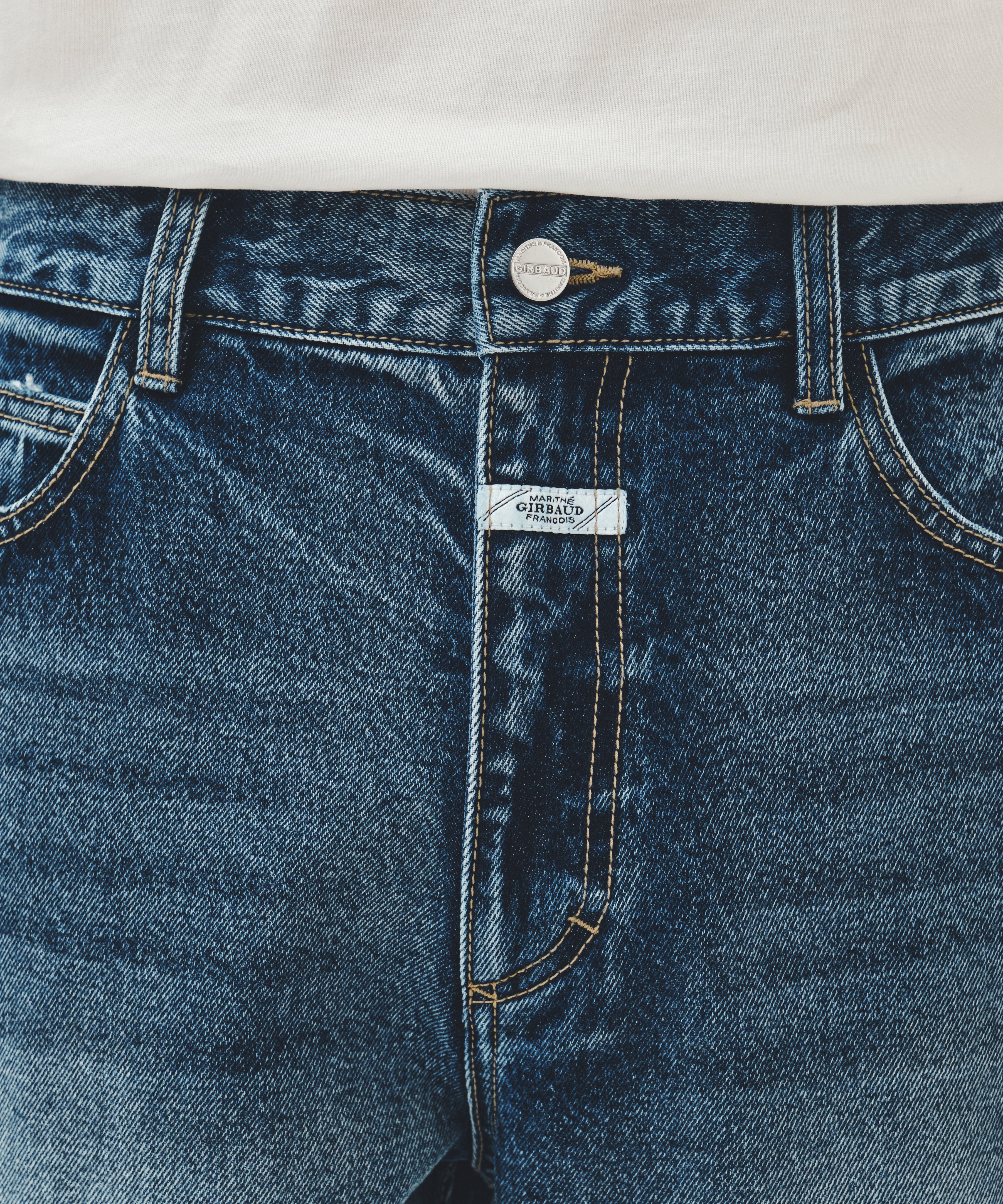 M SEMI-WIDE FIT VINTAGE WASHED DENIM PANTS
