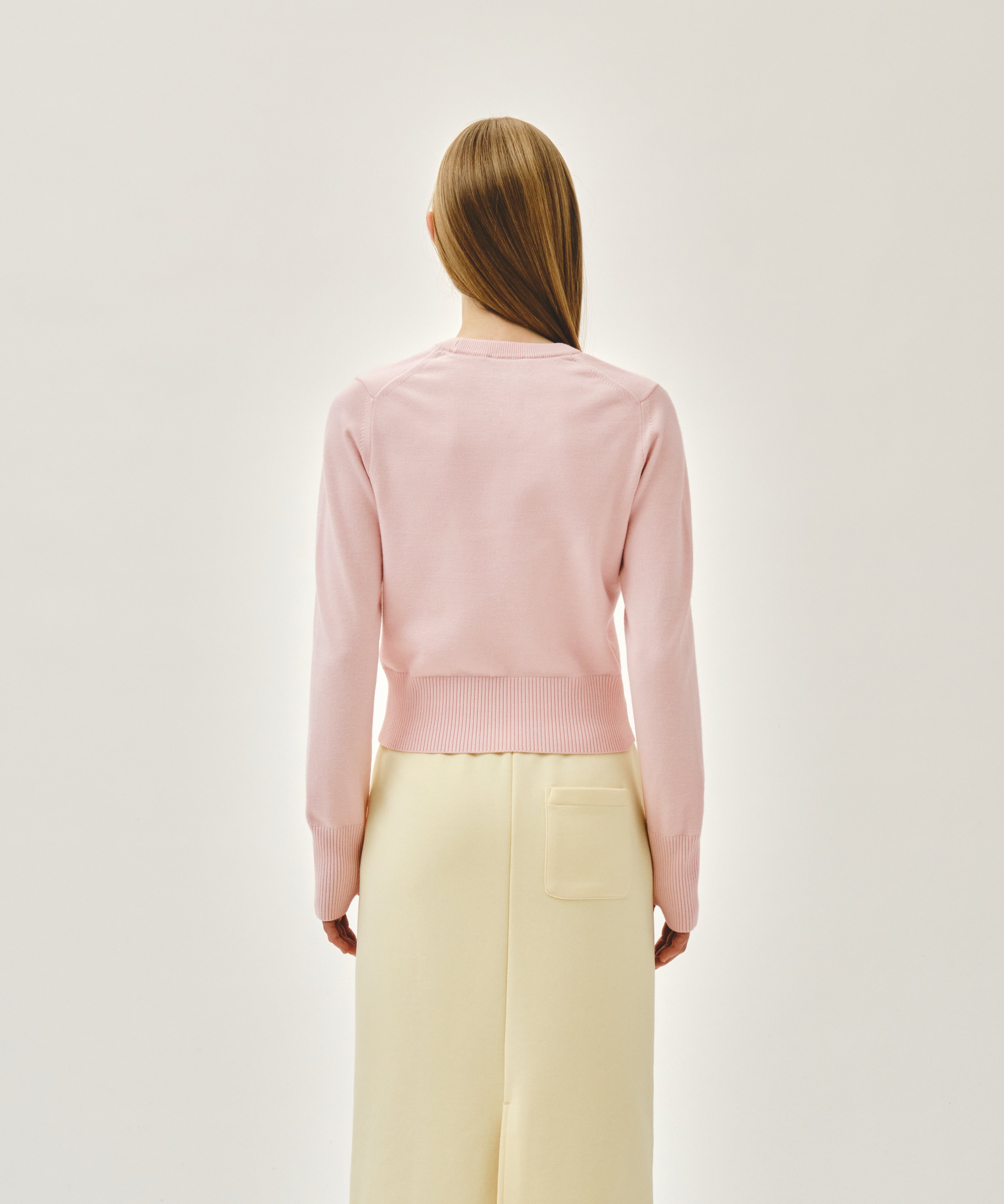 W SMALL CLASSIC LOGO CROP KNIT PULLOVER