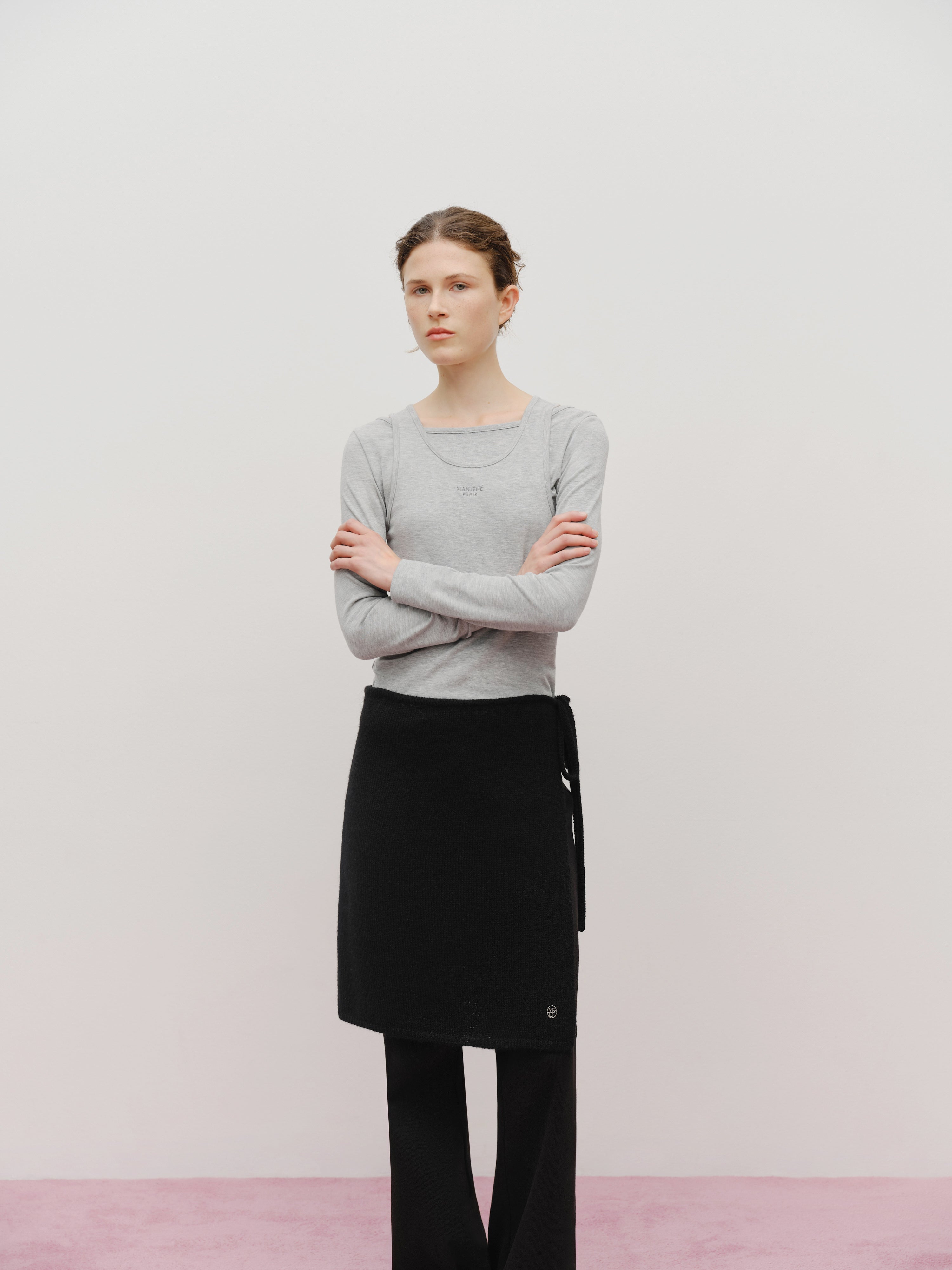 W LAYERED SHEER JERSEY LONG SLEEVE