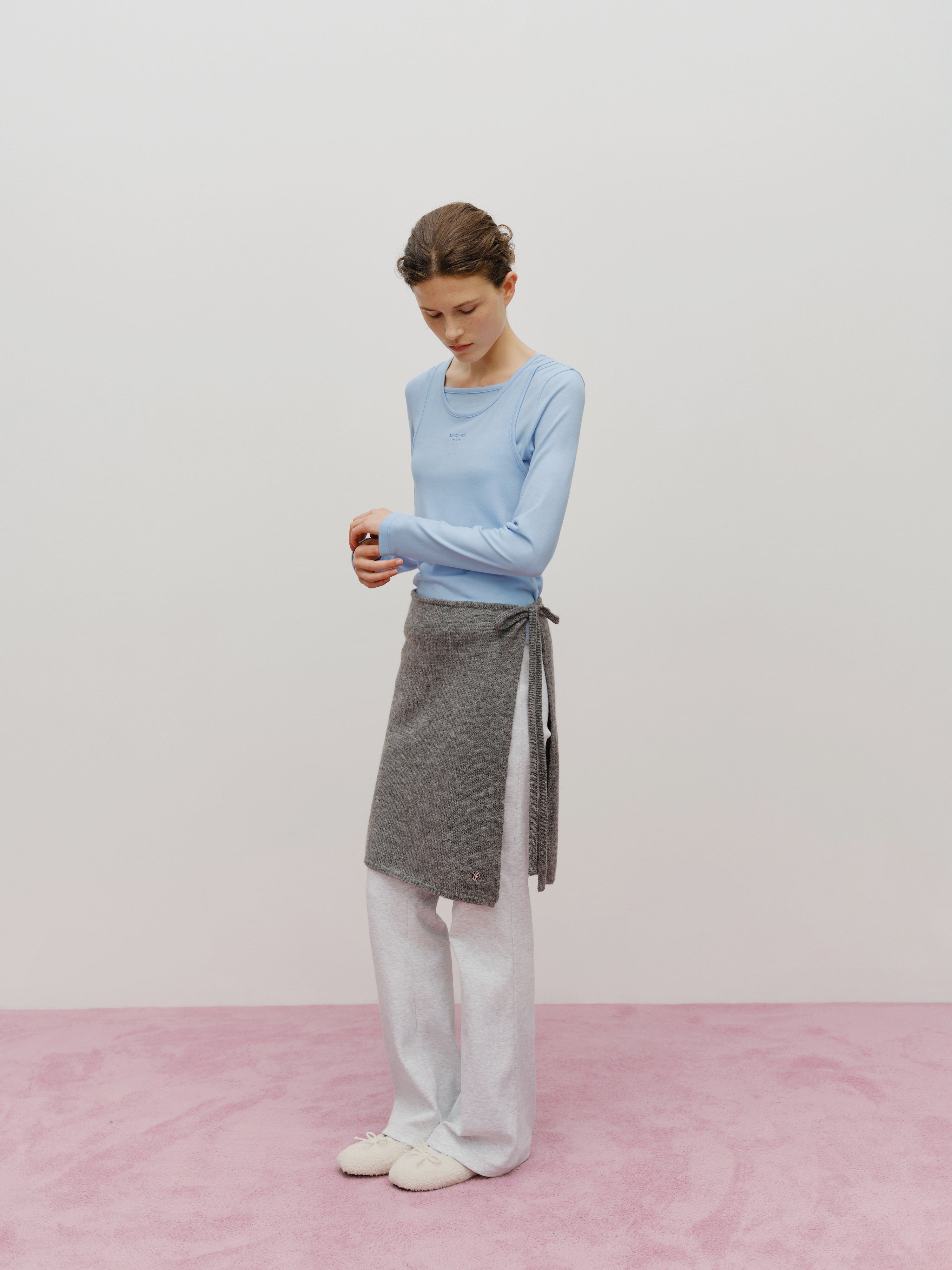 W LAYERED SHEER JERSEY LONG SLEEVE