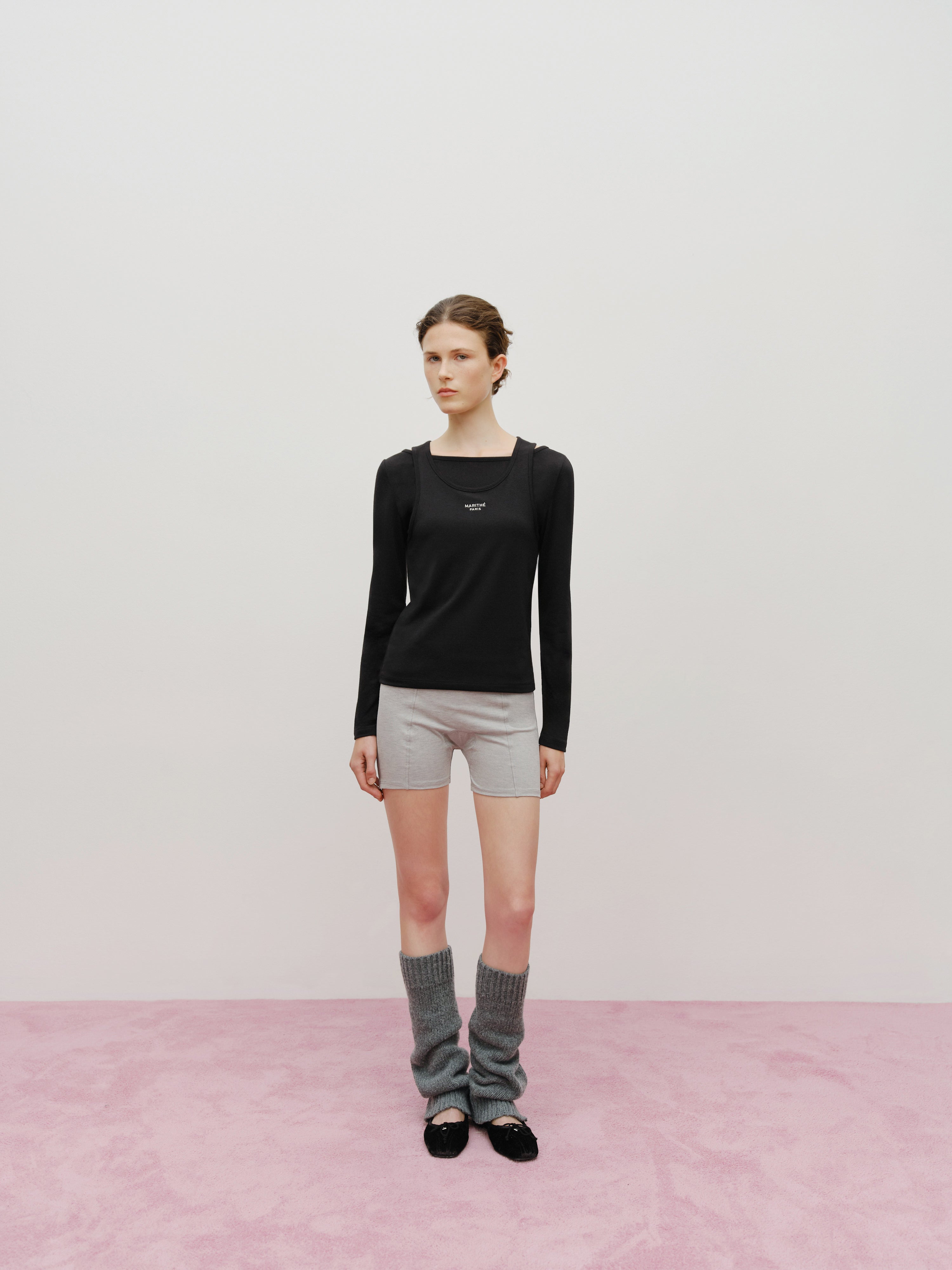 W LAYERED SHEER JERSEY LONG SLEEVE