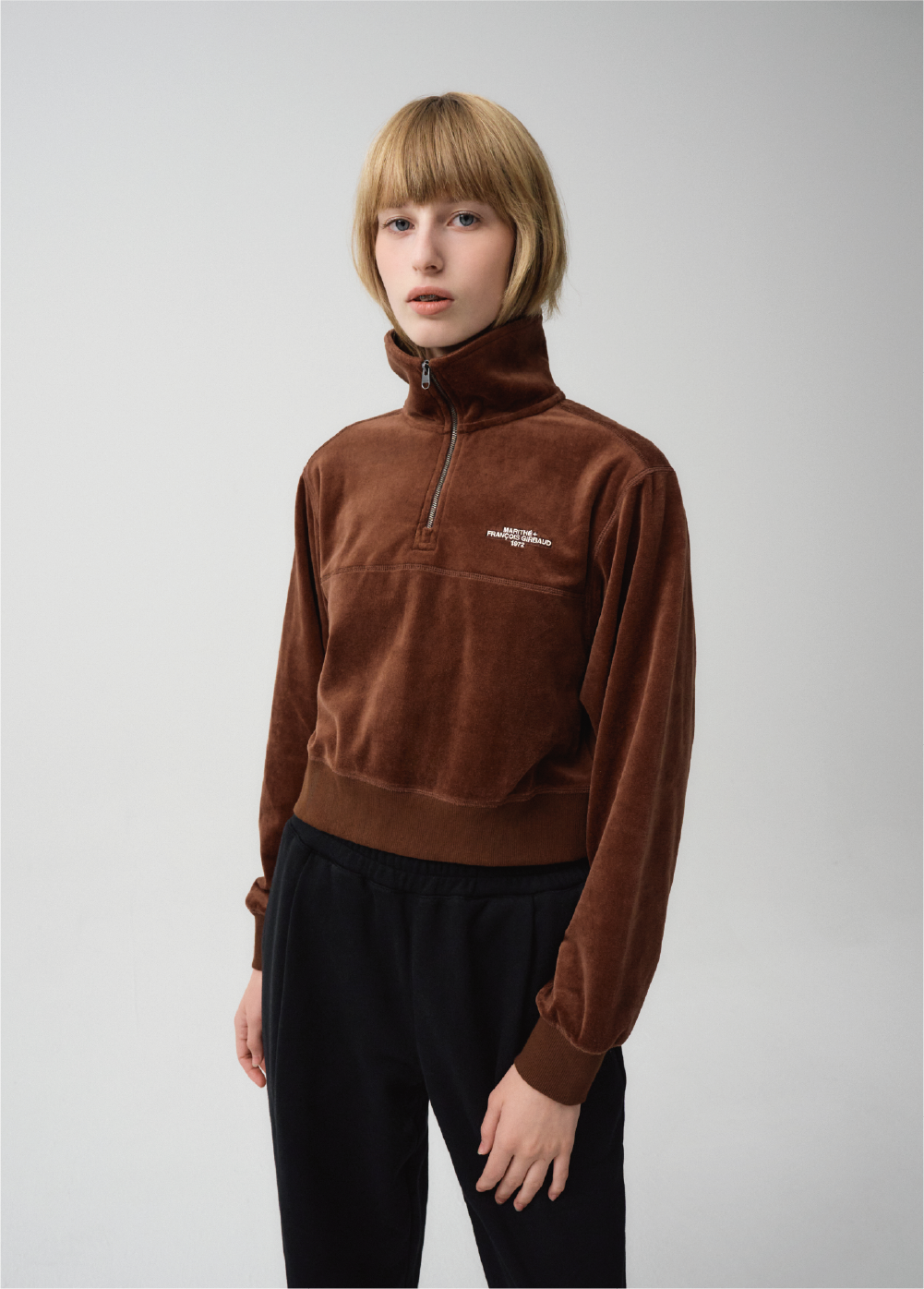 W CROP COLLAR ZIPUP