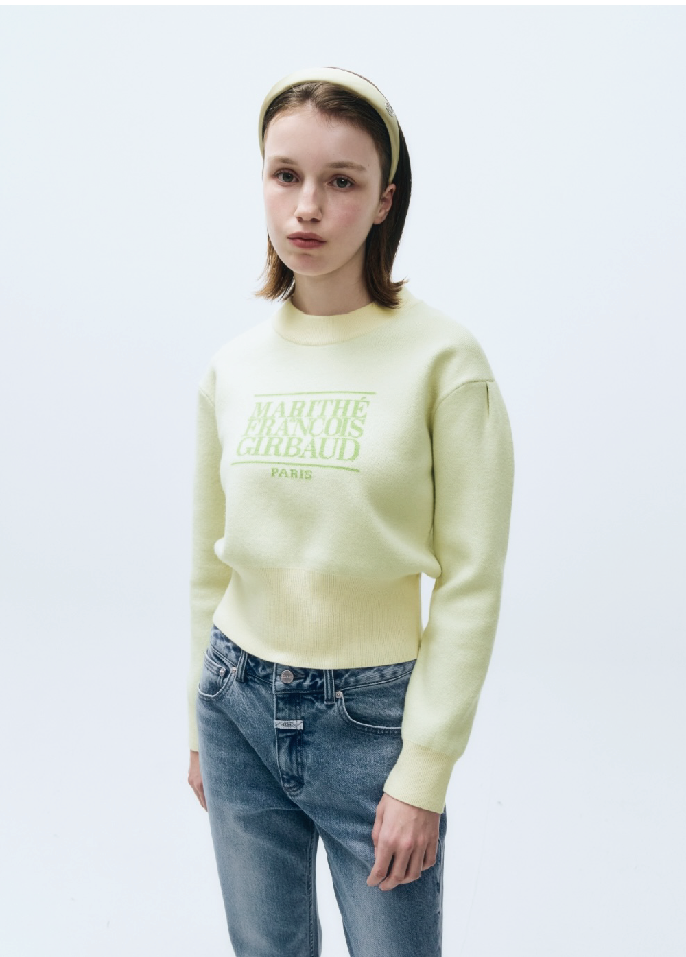 W CLASSIC LOGO CROP KNIT