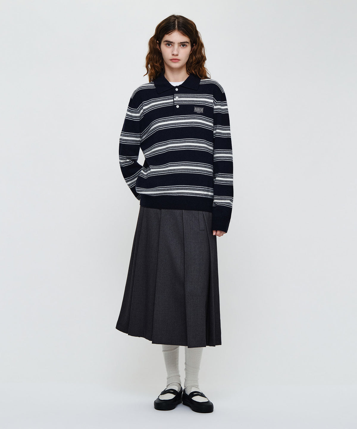 SMALL CLASSIC LOGO MULTI STRIPE POLO KNIT