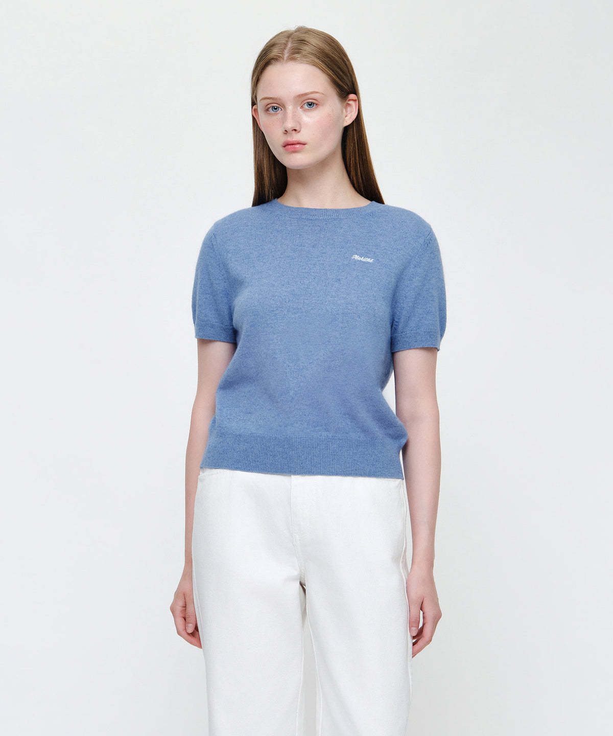 W SMALL CLASSIC LOGO ROUND NECK CARDIGAN SET UP