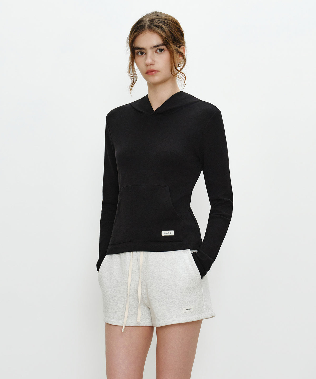W BASIC HOODIE LONG SLEEVE