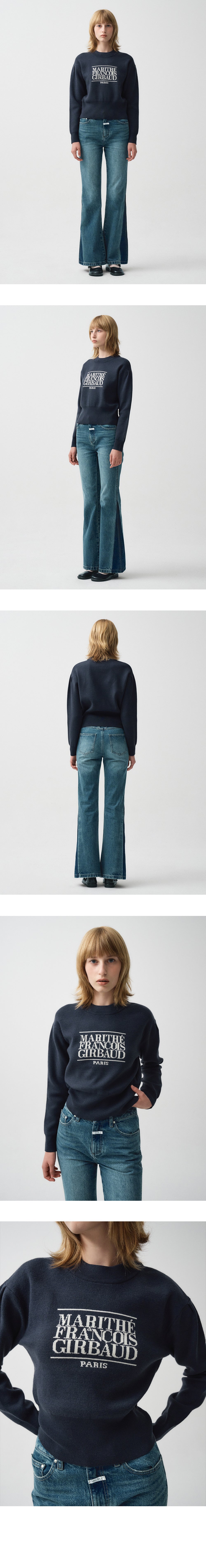 W CLASSIC LOGO CROP KNIT