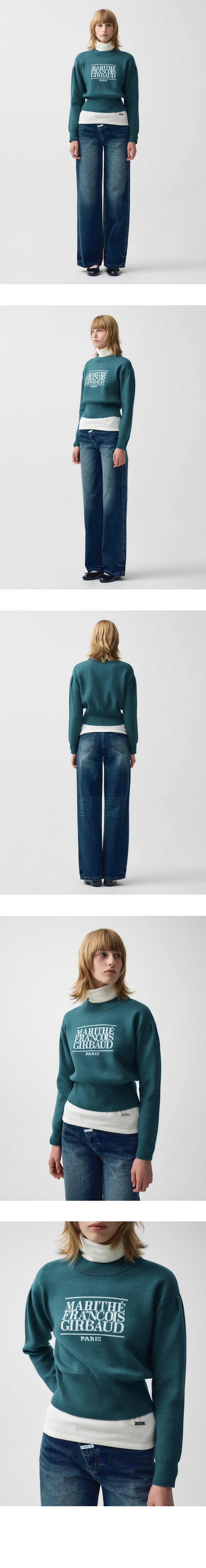 W CLASSIC LOGO CROP KNIT