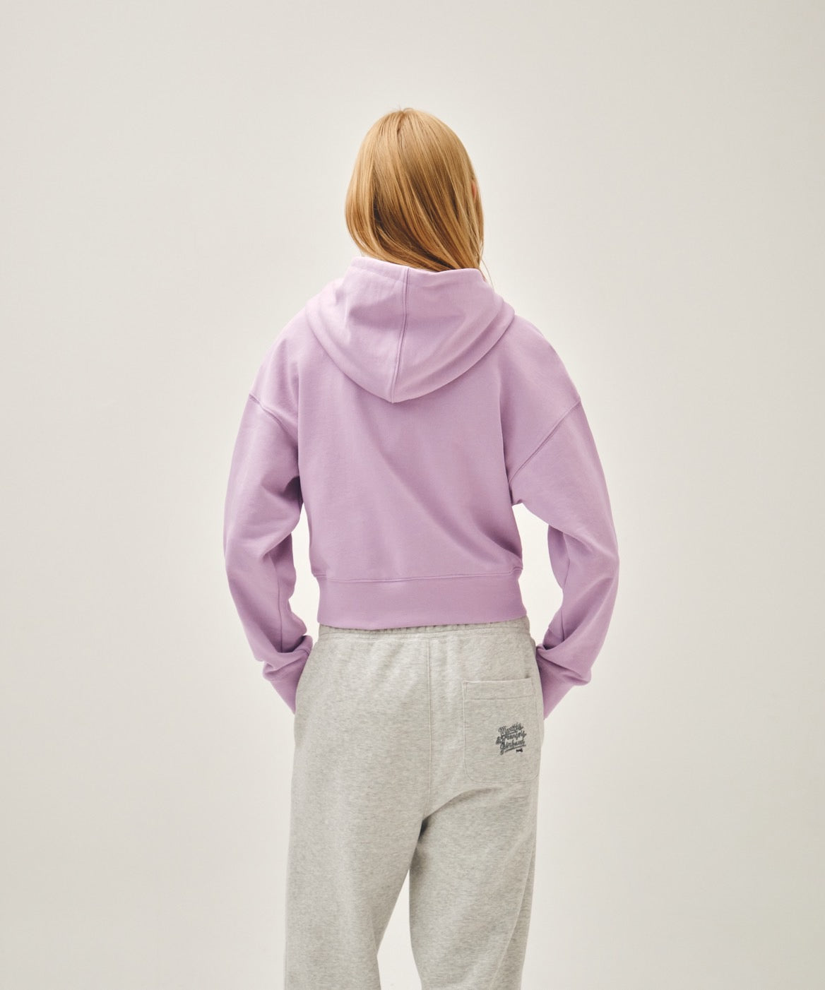 W SMALL CLASSIC LOGO CROP HOODIE