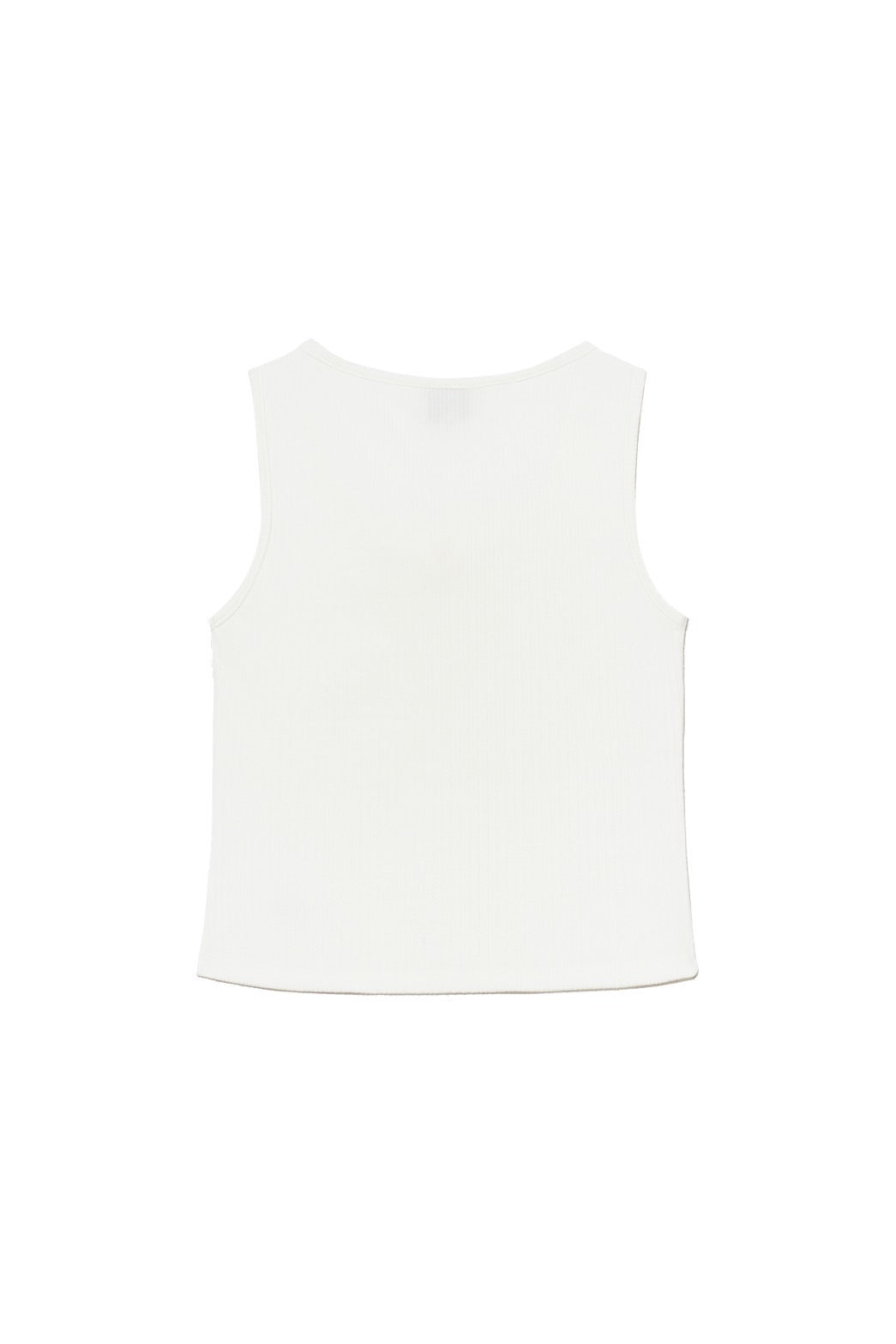 W CUT-OUT RIBBON CROP SLEEVELESS TEE