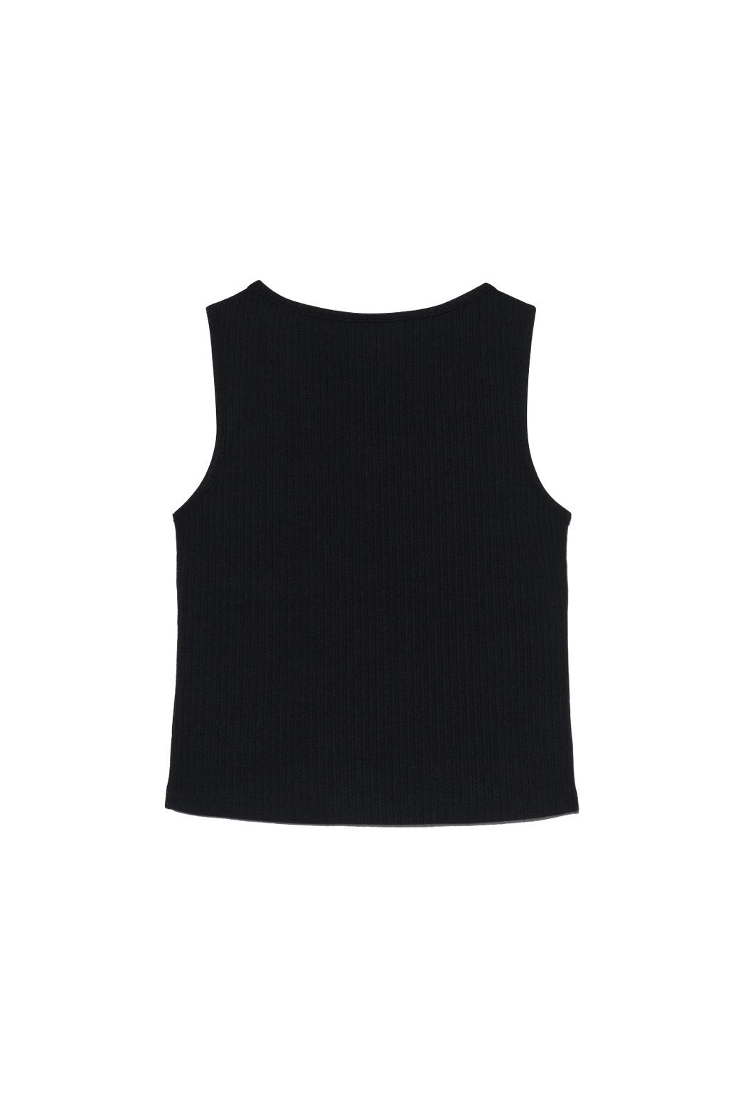 W CUT-OUT RIBBON CROP SLEEVELESS TEE