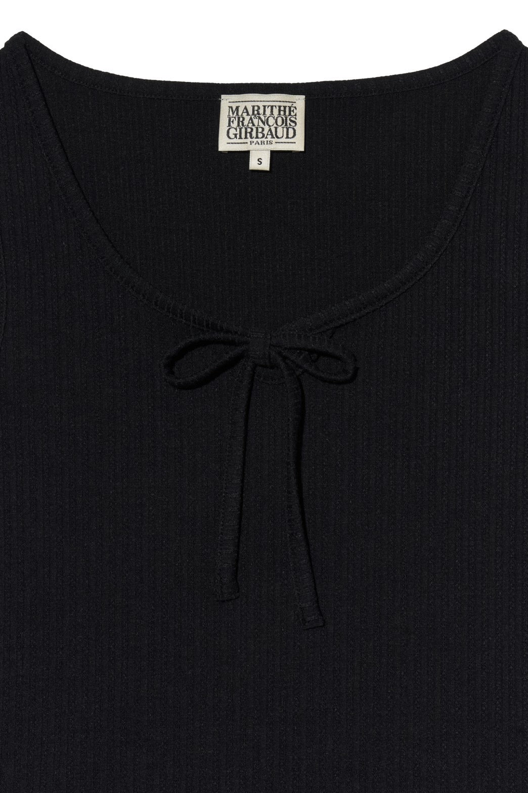 W CUT-OUT RIBBON CROP SLEEVELESS TEE