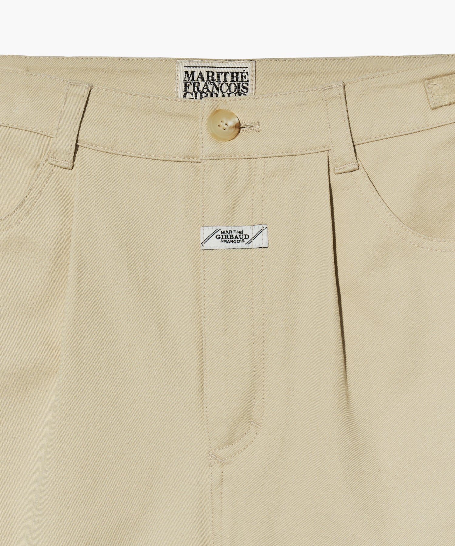 W ONE TUCK COTTON BERMUDA PANTS