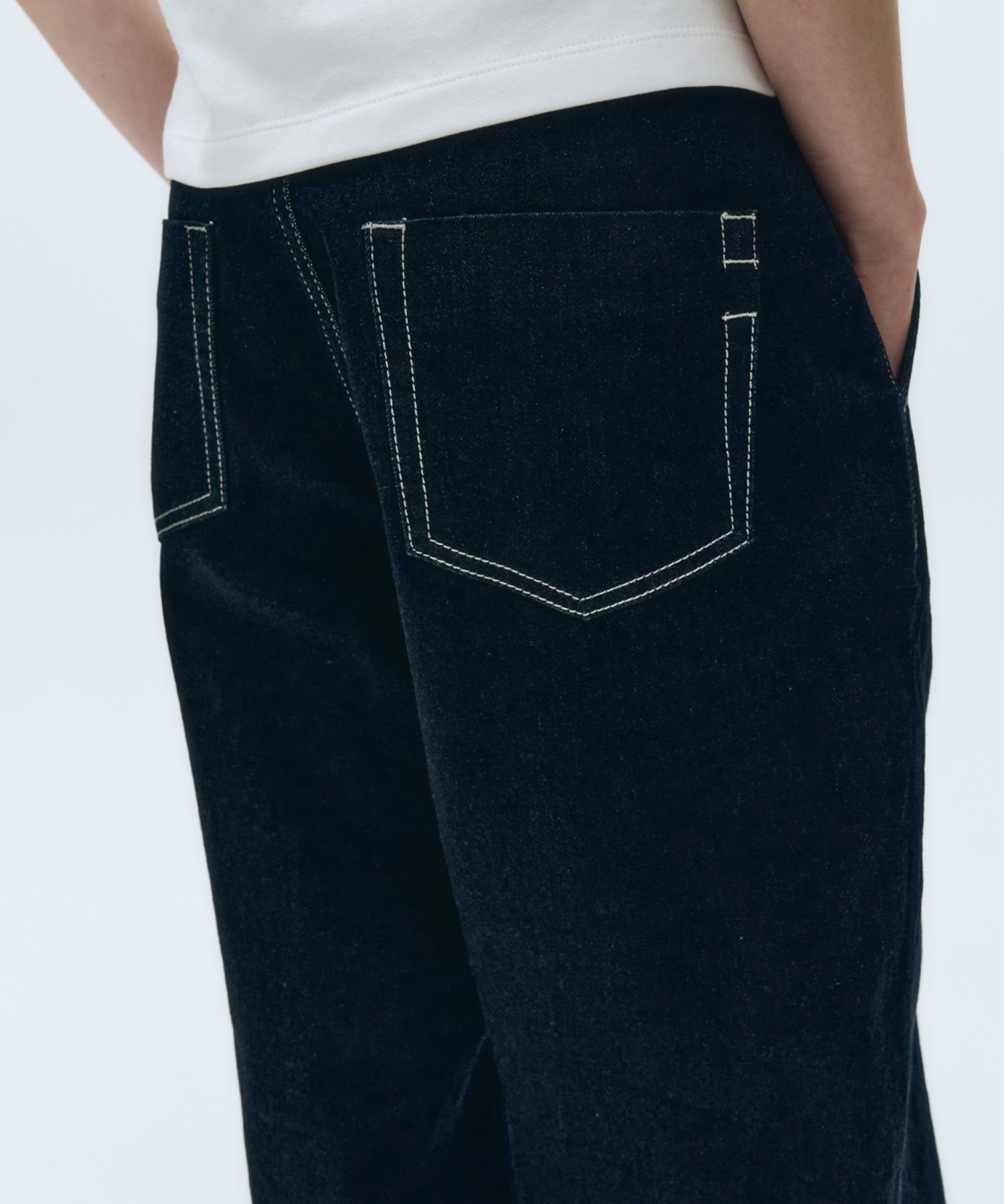W MID-WAIST FLARED DENIM PANTS