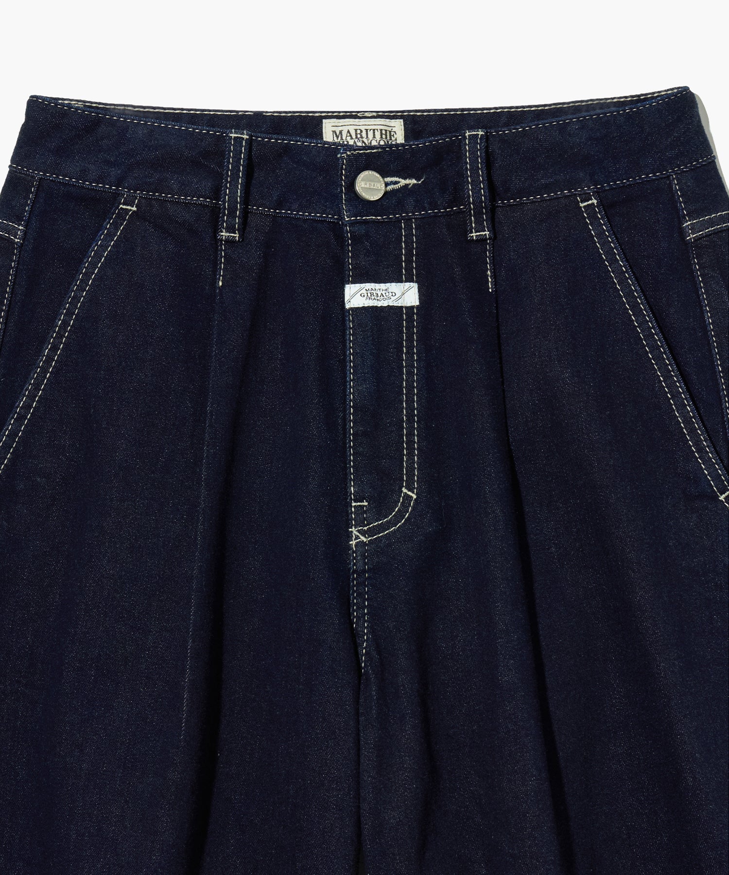 W MID-WAIST FLARED DENIM PANTS